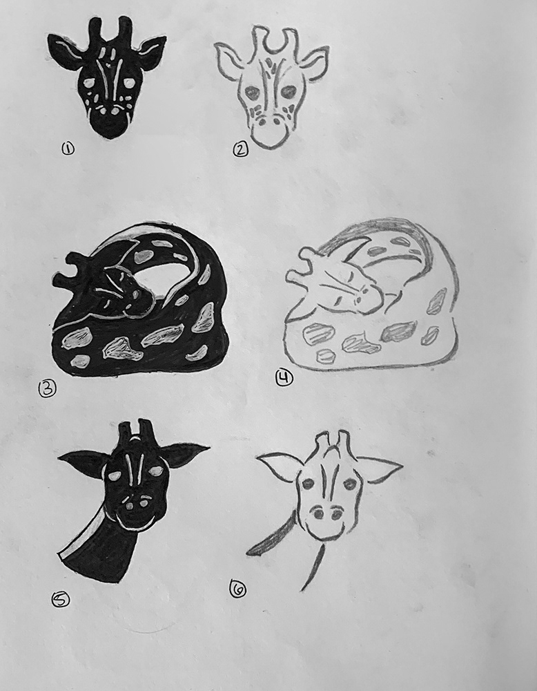 age 1 of the initial logo creation sketches