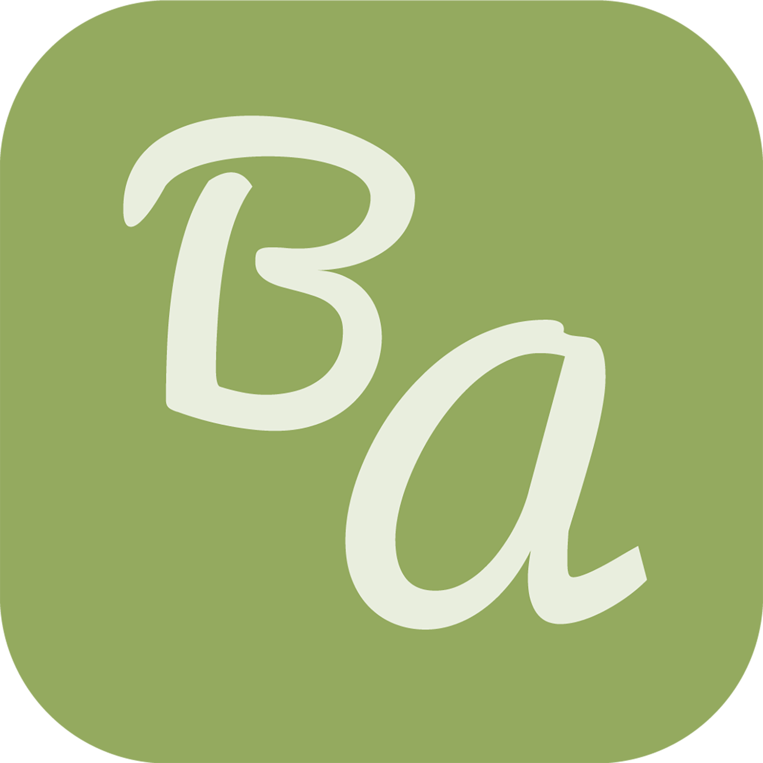 Image of fourth Bon Appetit application icon concept featuring a monogram of “BA”