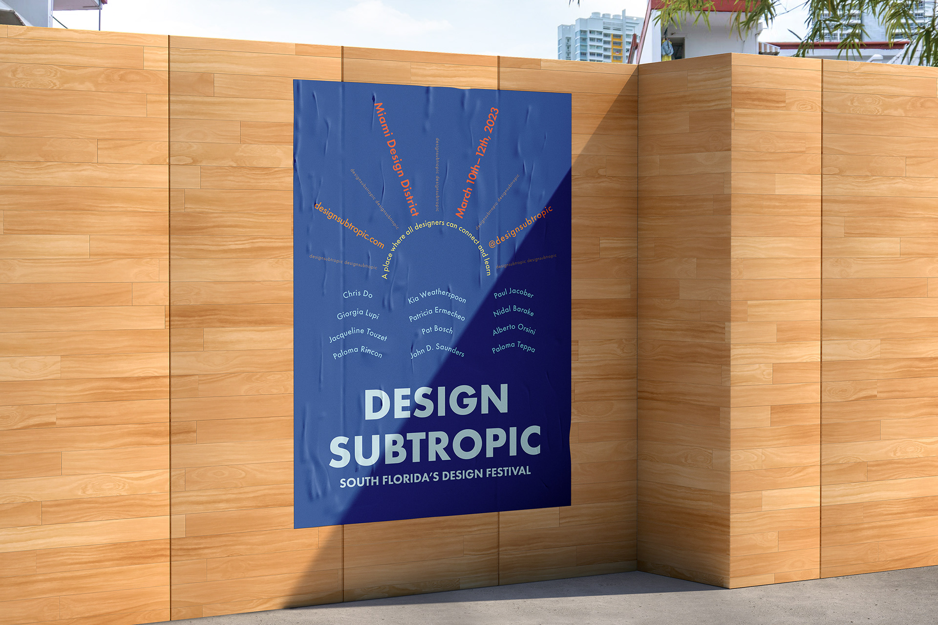 Picture of Design Subtropic Poster displayed on a wall in a tropical city