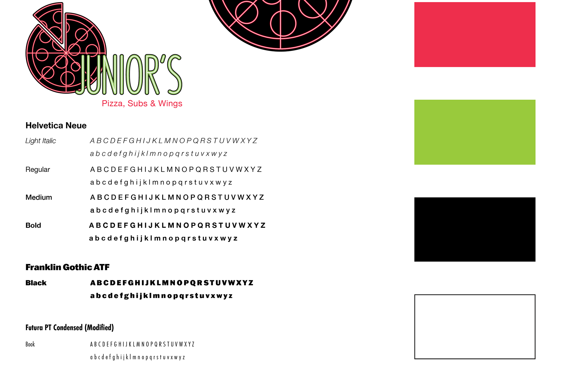 Picture of Junior's Pizza, Subs & Wings style guide