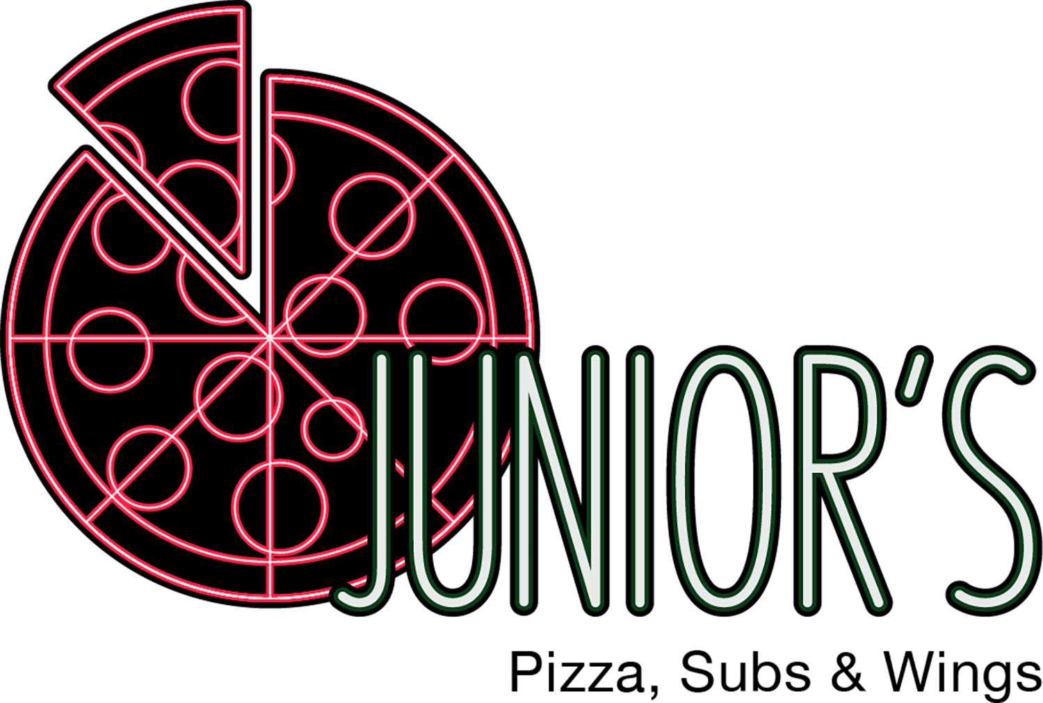 Image of the second logo iteration of the Junior's Pizza, Subs & Wings logo