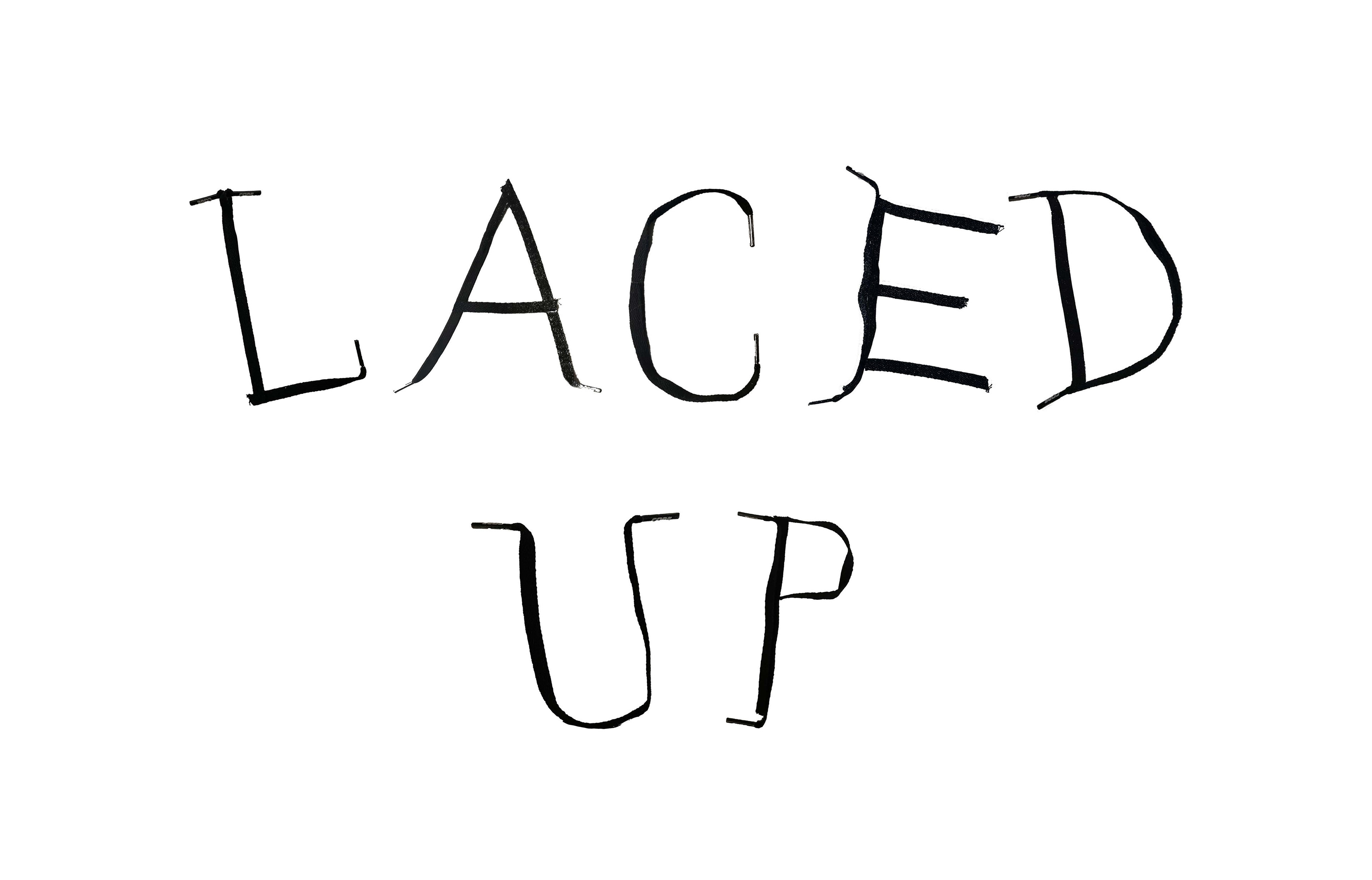 Custom Type Face created from shoe laces