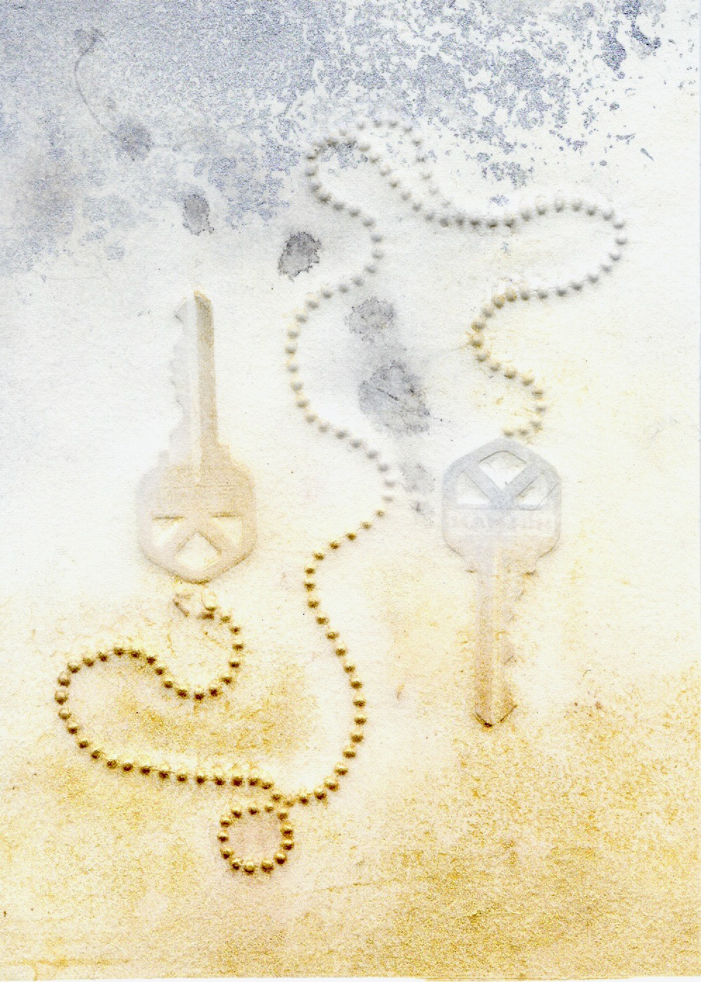 The Keys, 2025, Debossed Monotype, 4in x 5in