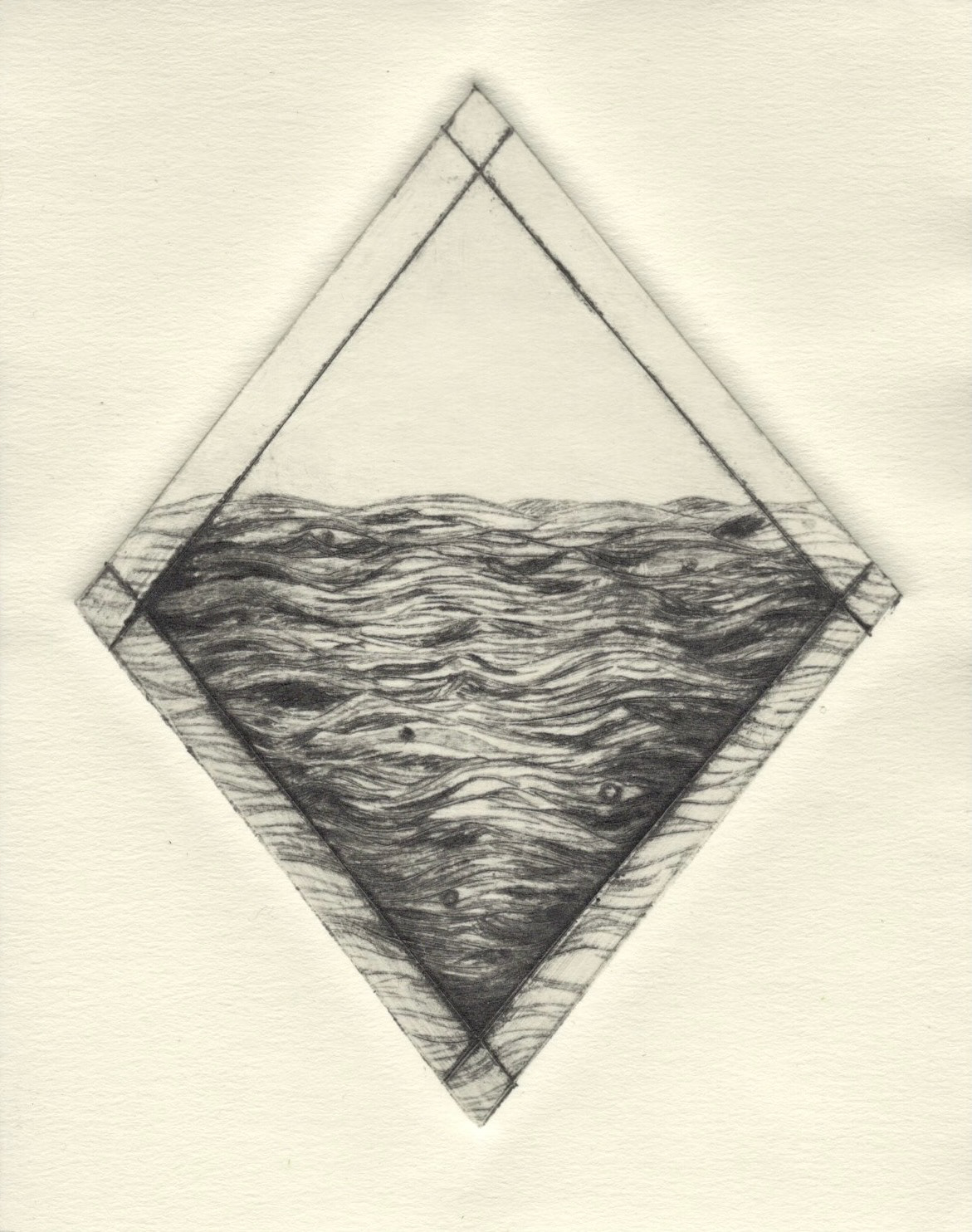 The Ocean 2026, Dry Point Etching, 4in x 5in