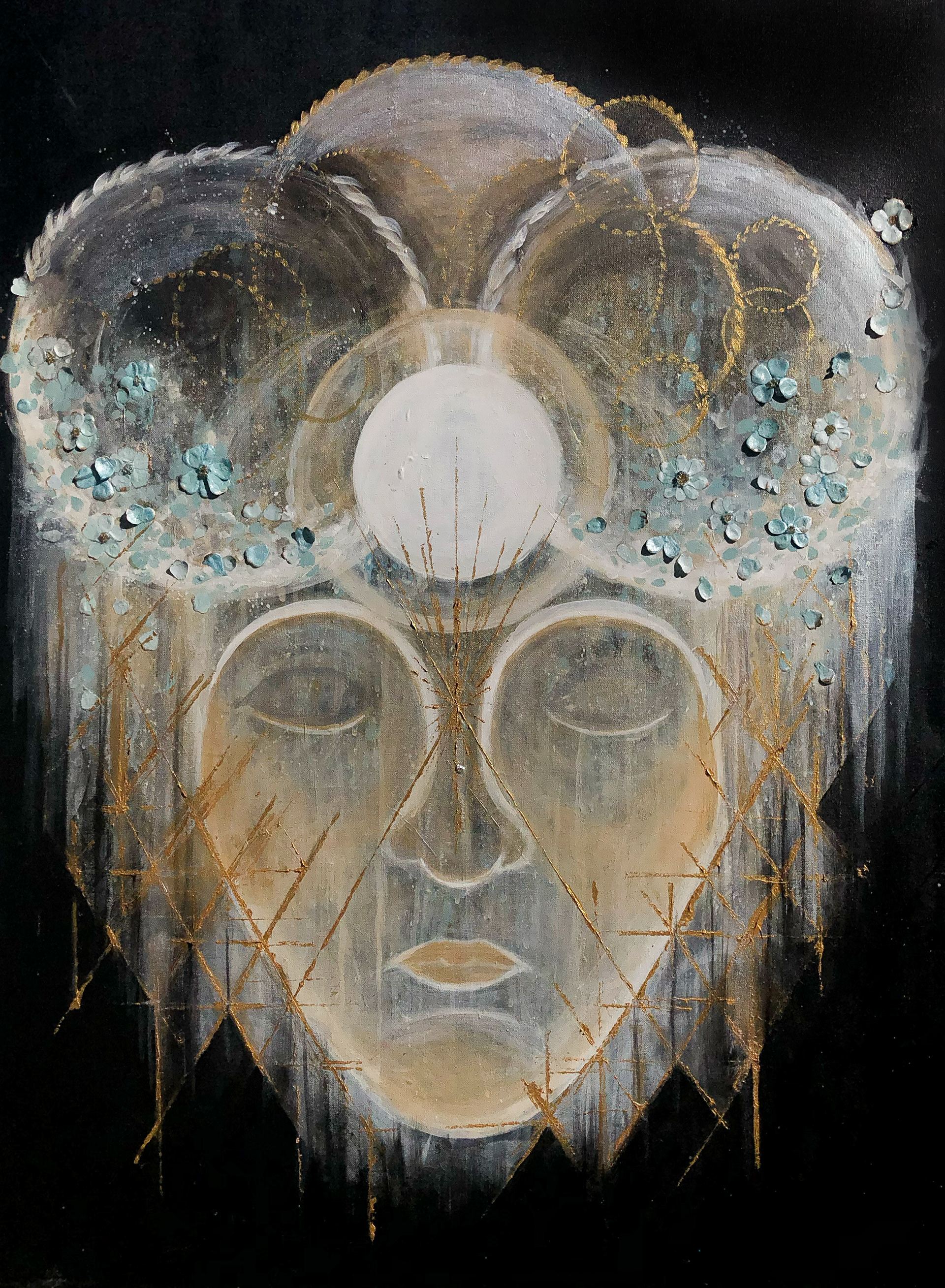 The Goddess, 2017, Acrylic, 40" x 30" x 1"