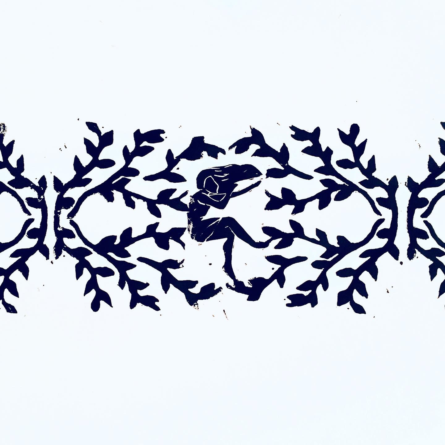 Tangled, 2019, Linocut, 14in x 11in