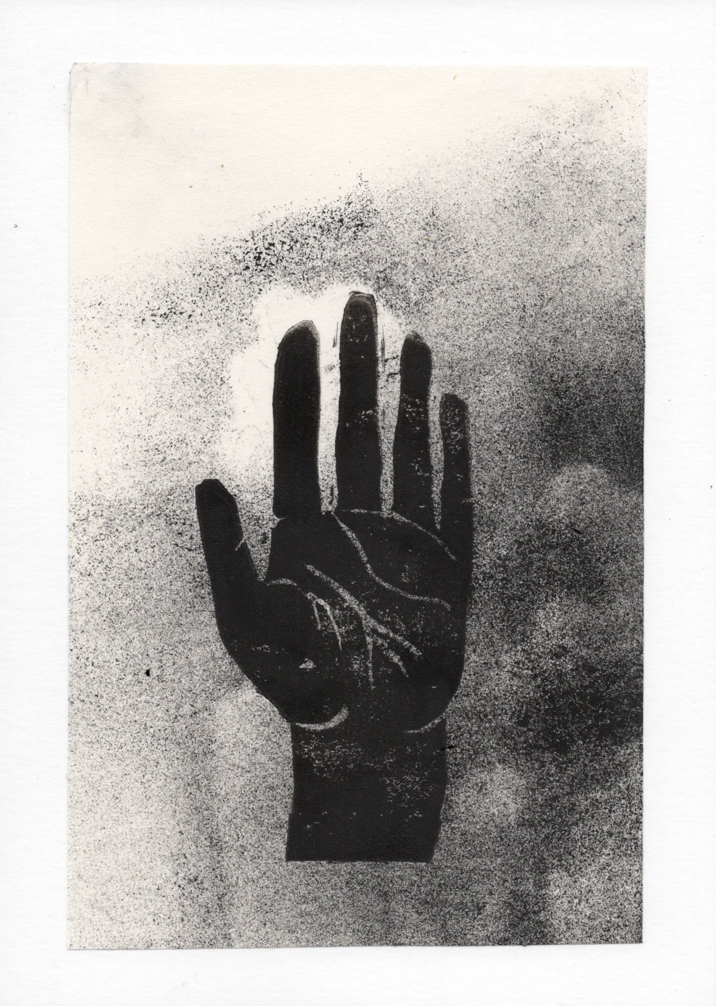 Helping Hand ver. 2, 2026, Monoprint, 4in x 6in