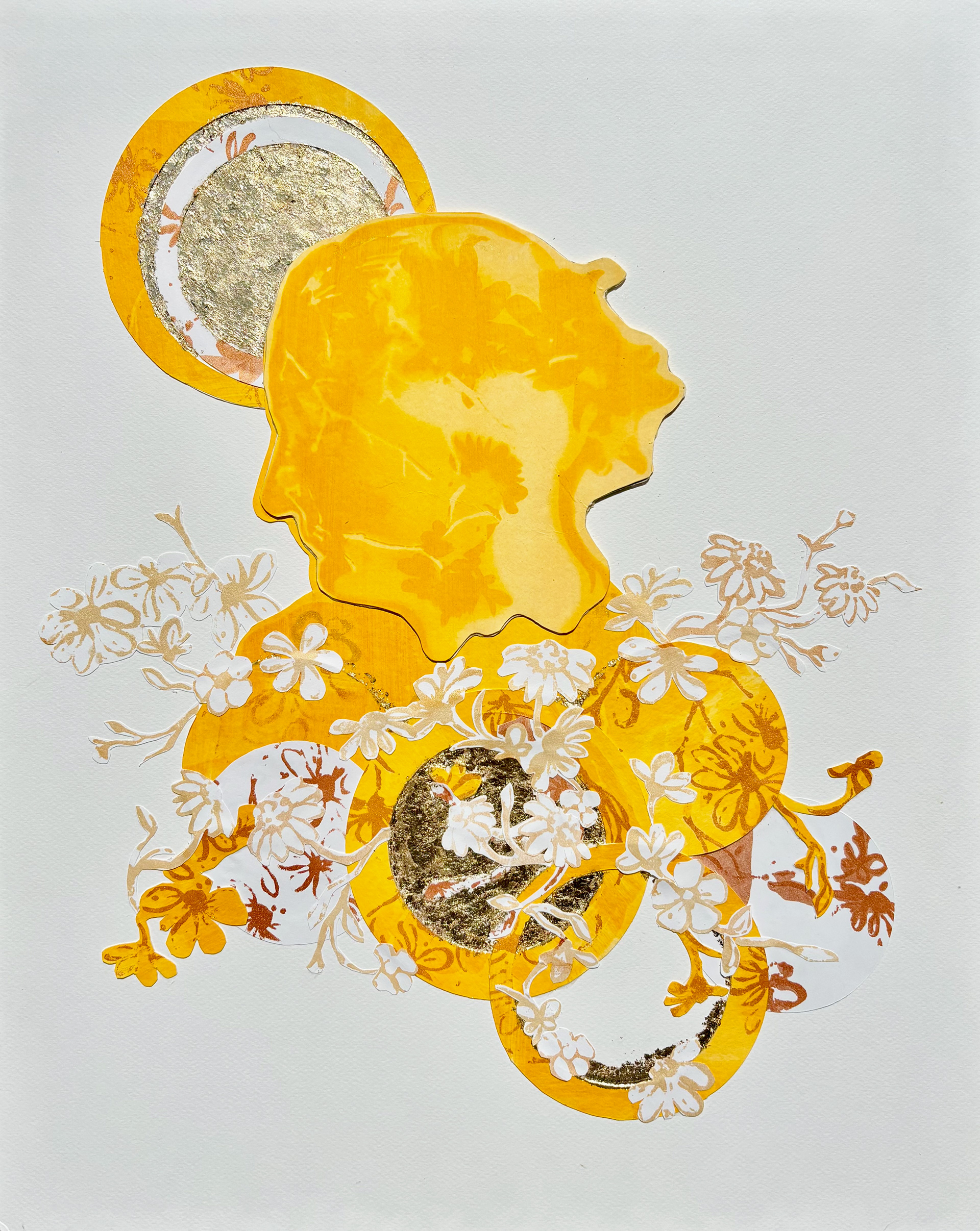 People As Flowers, 2026, Mixed Media Photogram, 18in x 24in