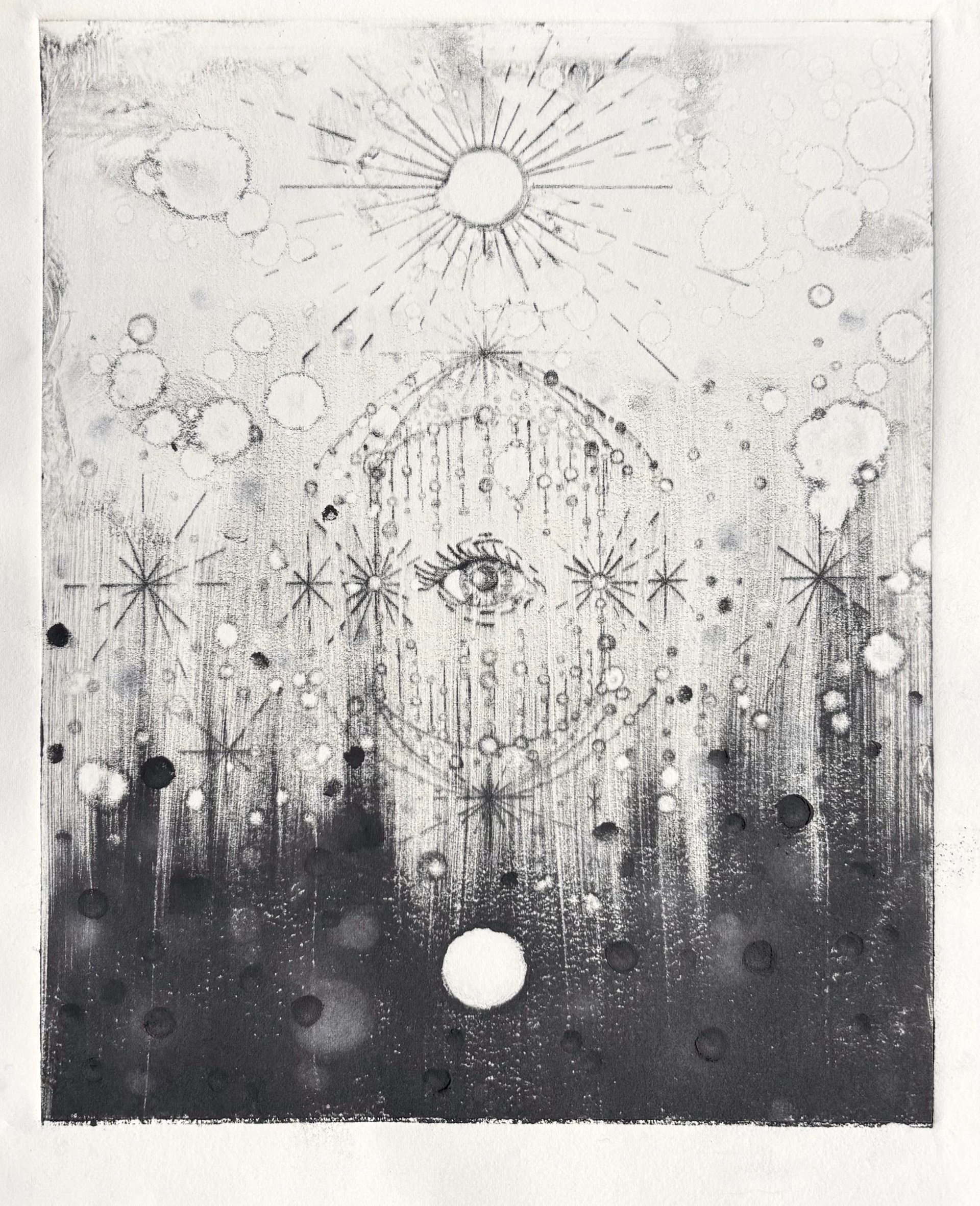 The Eye, 2025, Dry Point Etching, 8in x 10in
