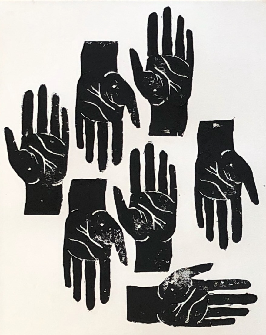 Question, 2019, Linocut, 8i x 10in