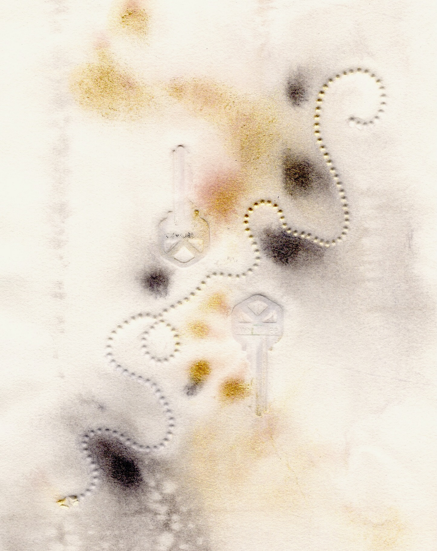 The Keys, 2025, Debossed Monotype, 8in x 10in