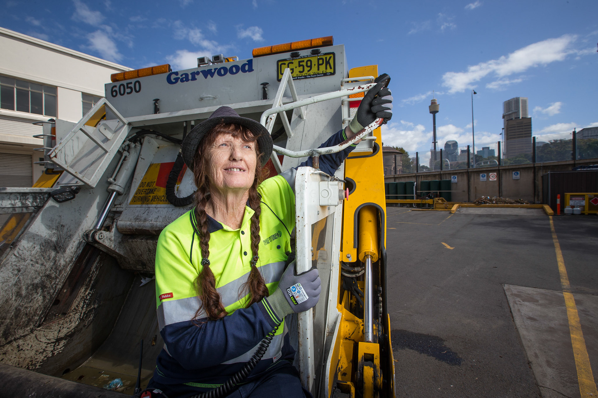 73 Bourke Street, Wooloomooloo - 6th March 2017. 65 year old Jennifer Khan has been working in the City of Sydney's cleansing and waste team for ten years, excelling in a department that is traditionally dominated by males. Photograph by Katherine Griffiths.