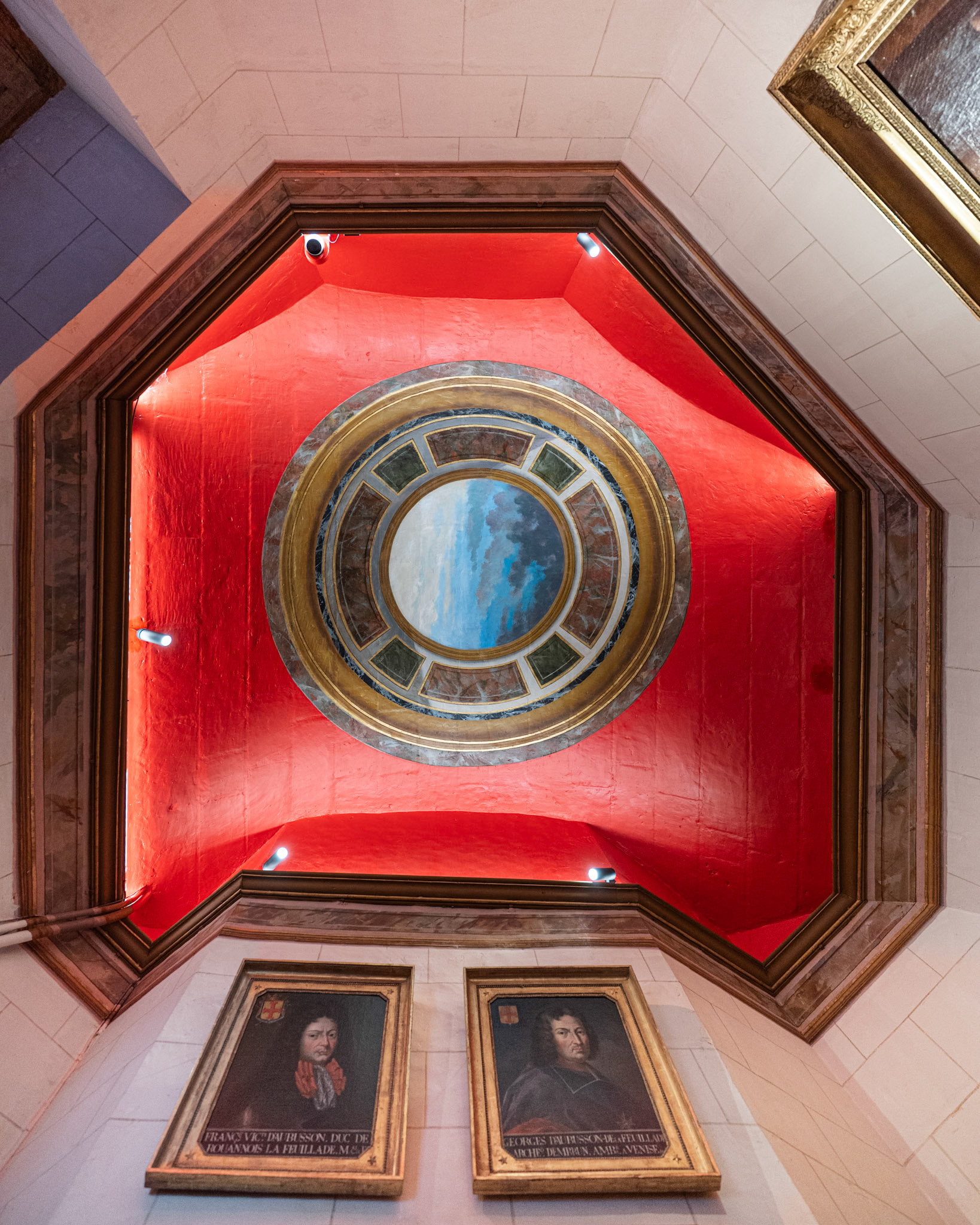portraits and ceiling detail