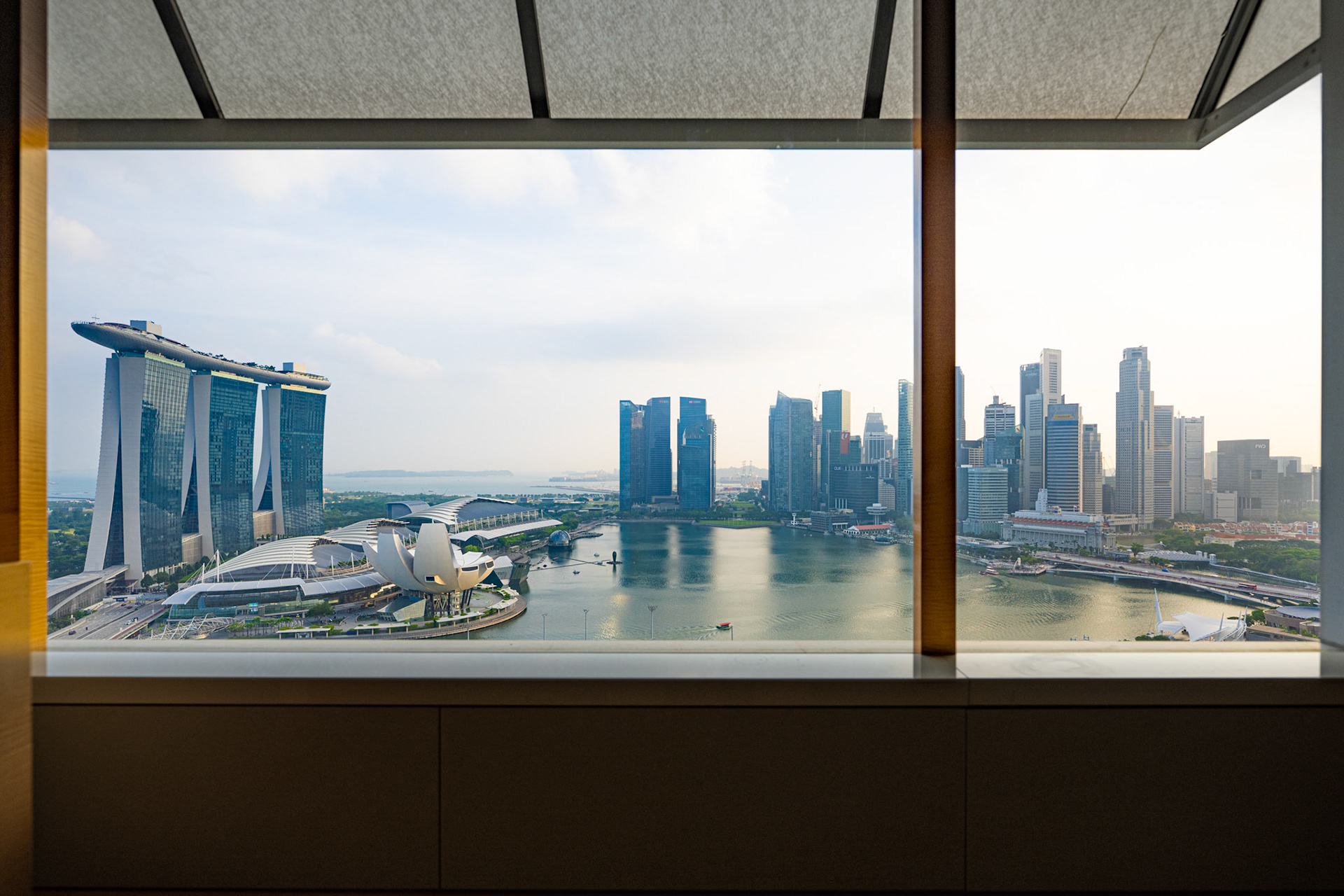 guest room view over Marina Bay