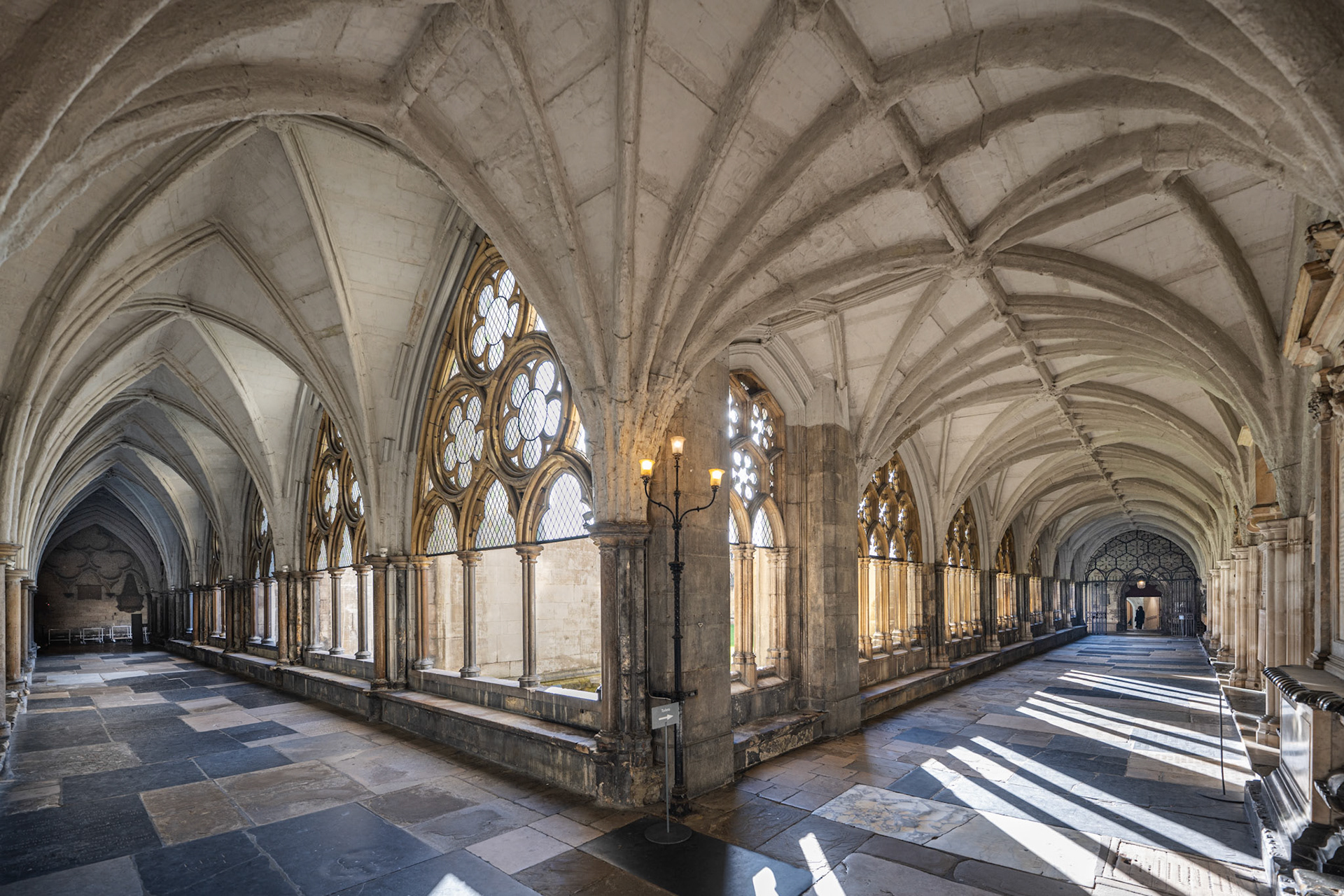 The cloisters of Westminster Abbey date from the 13th to the 15th century