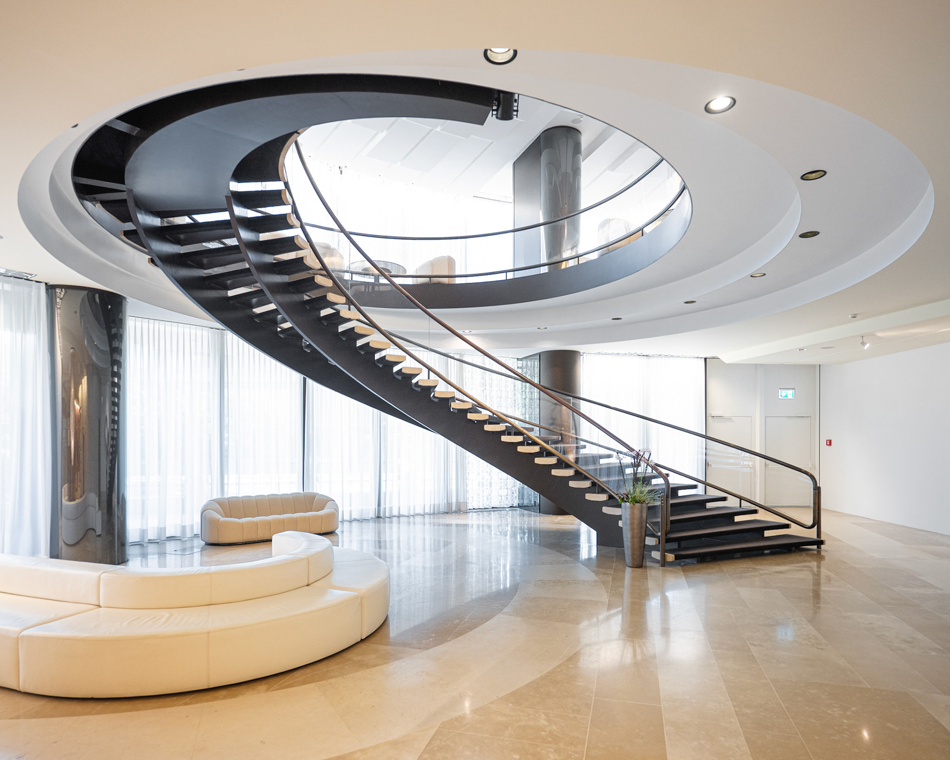 staircase leading to the first floor