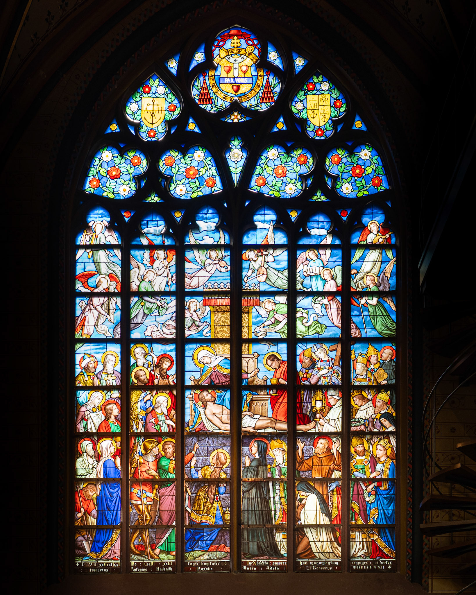 stained glass windows of the Chapel of the Sacred Heart of Jesus