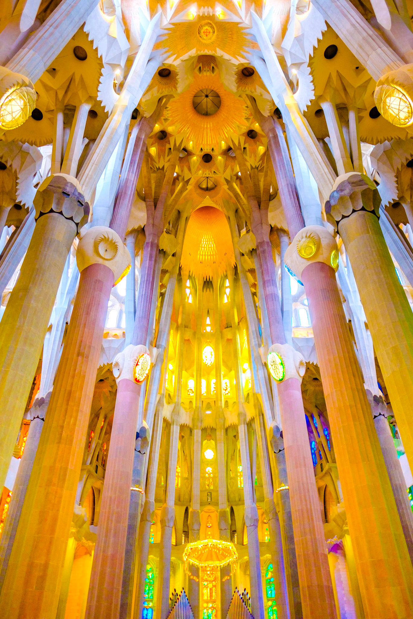 Sagrada Familia - illuminated nave