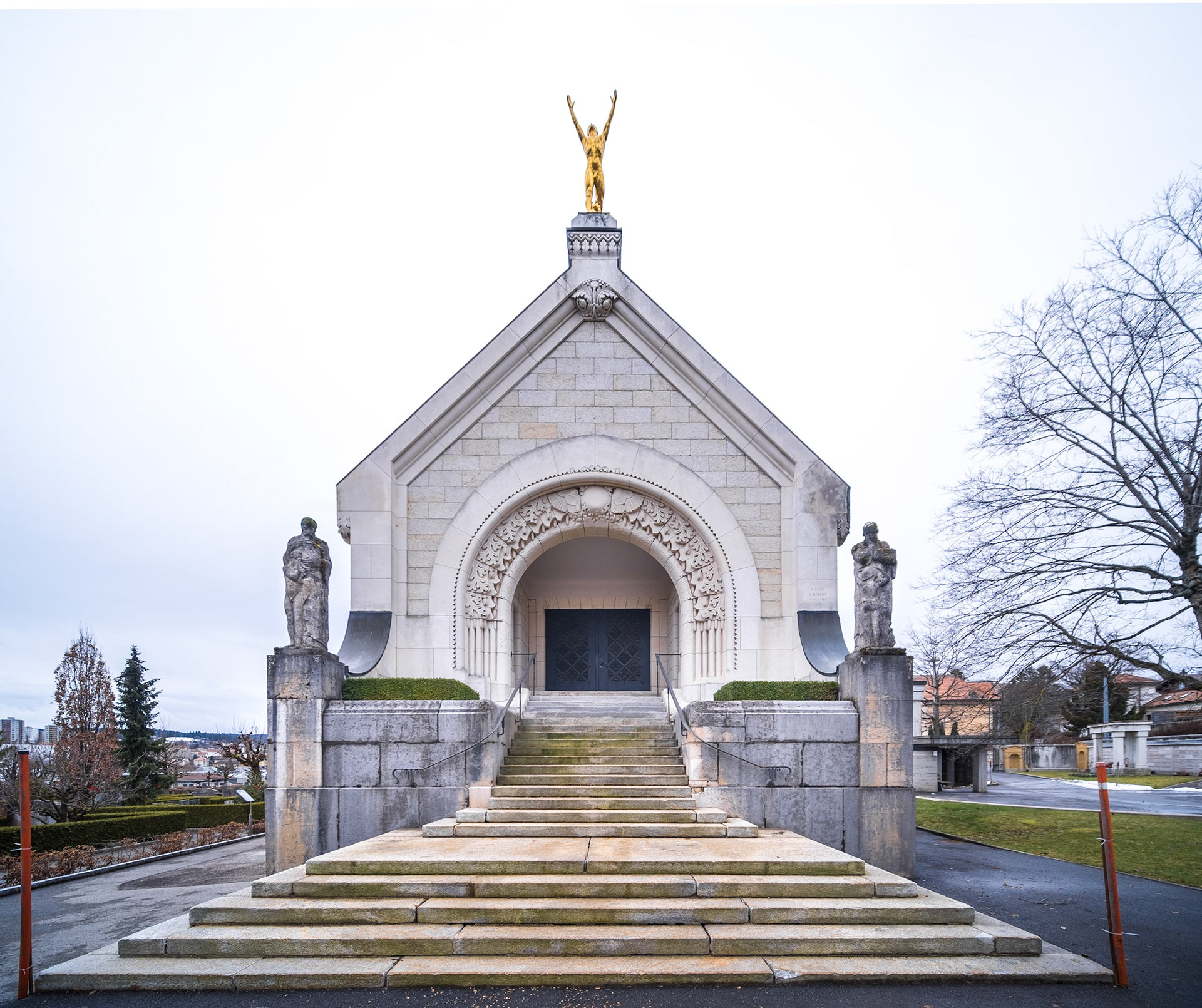 facade of the crematorium