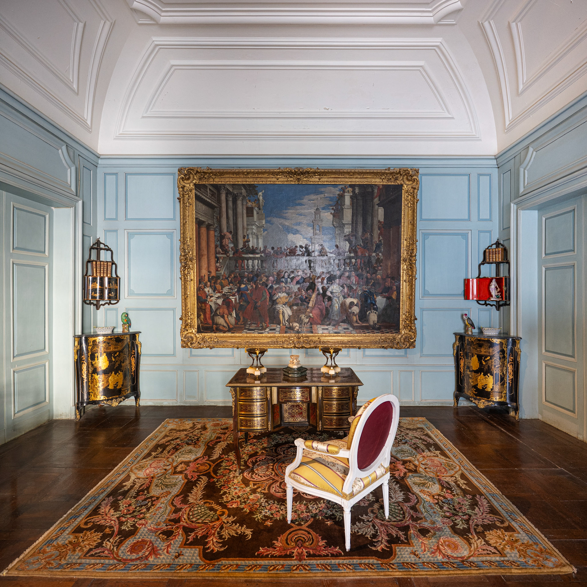 antechamber with a copy of Veronese’s Wedding at Cana