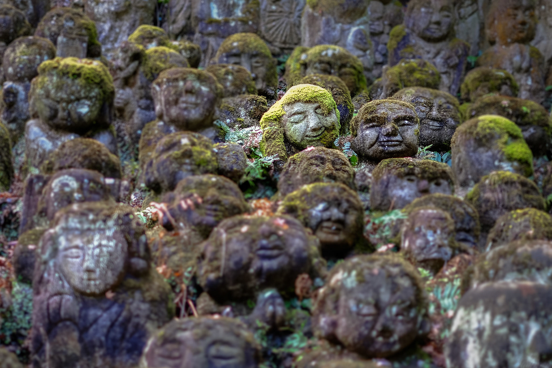 rakan statues at Otagi Nenbutsu-ji