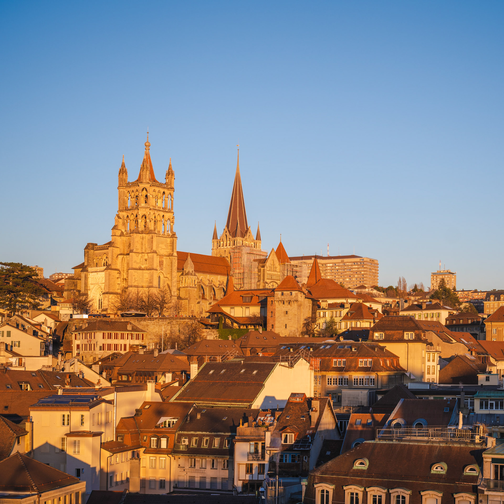 Cathédrale de Lausanne at sunset