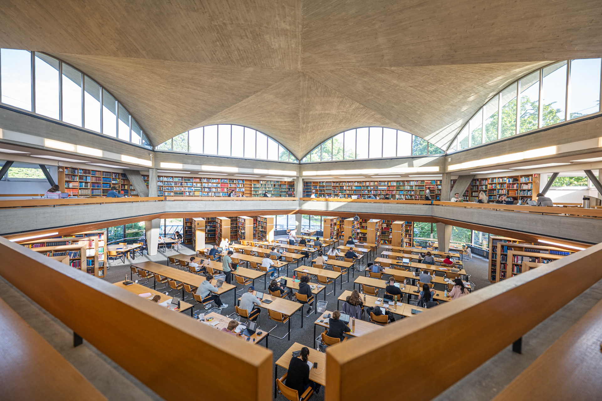 reading room with its concrete roof