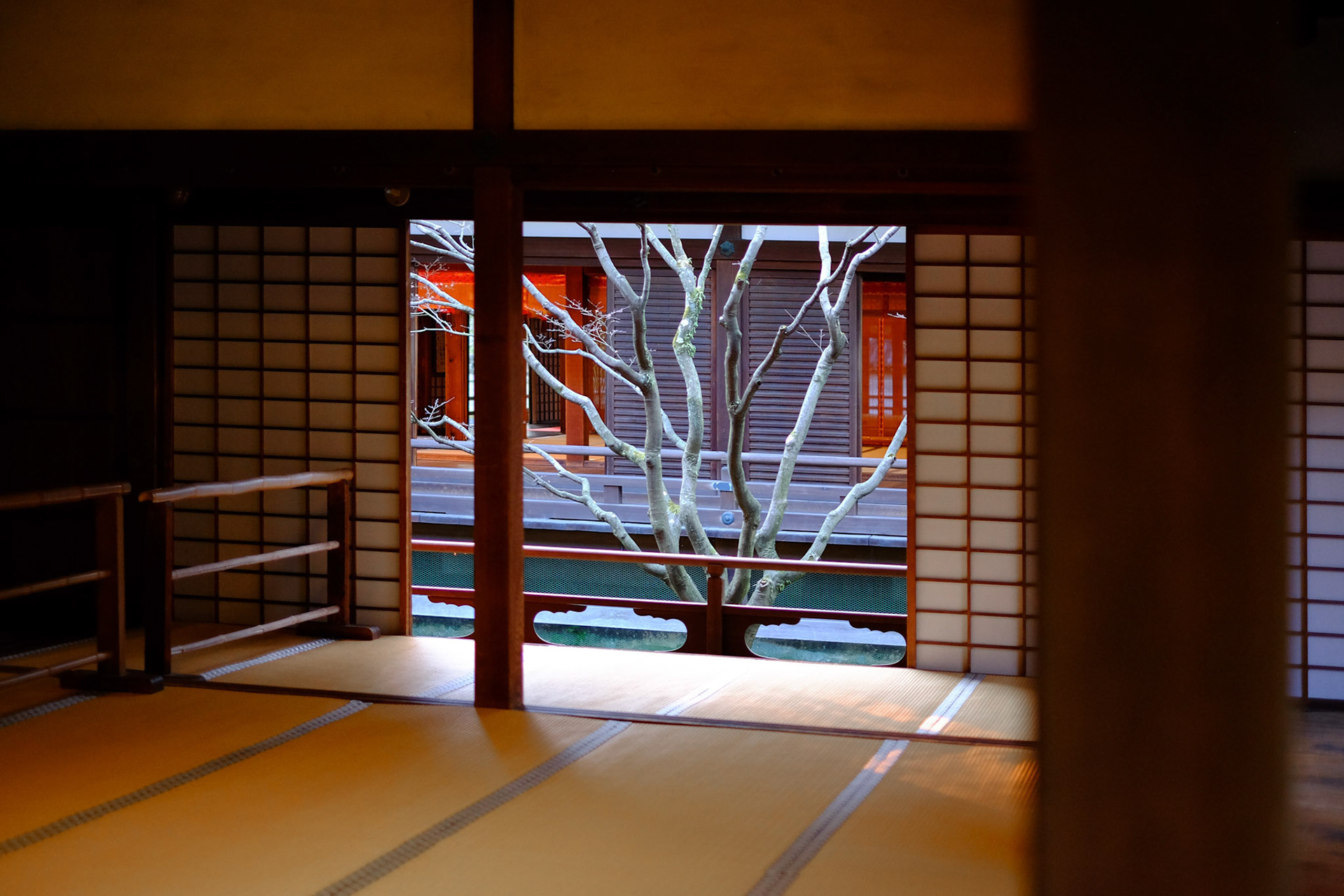Shiden Hall at sunset