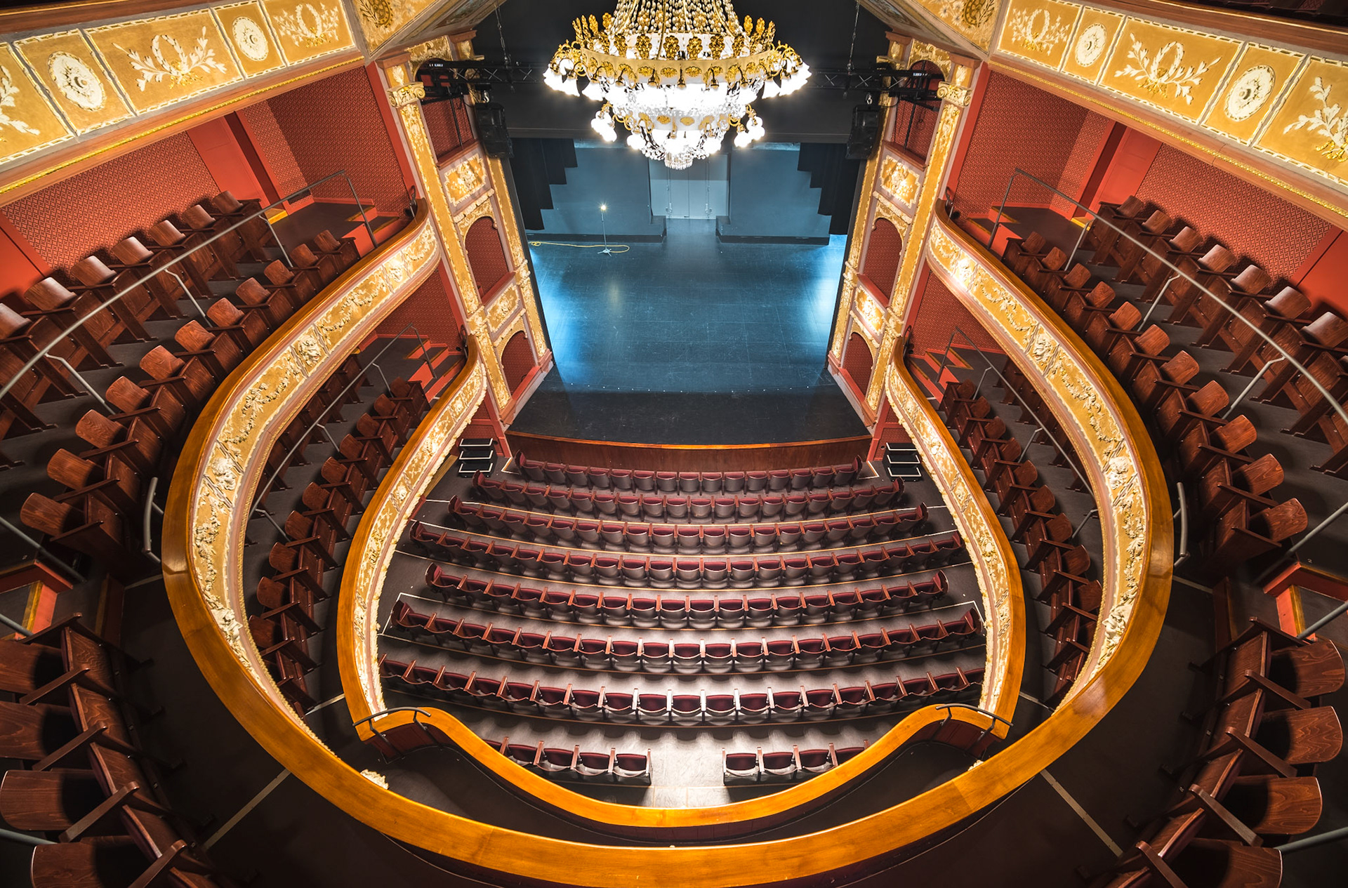 The Italian style theatre has about 500 seats