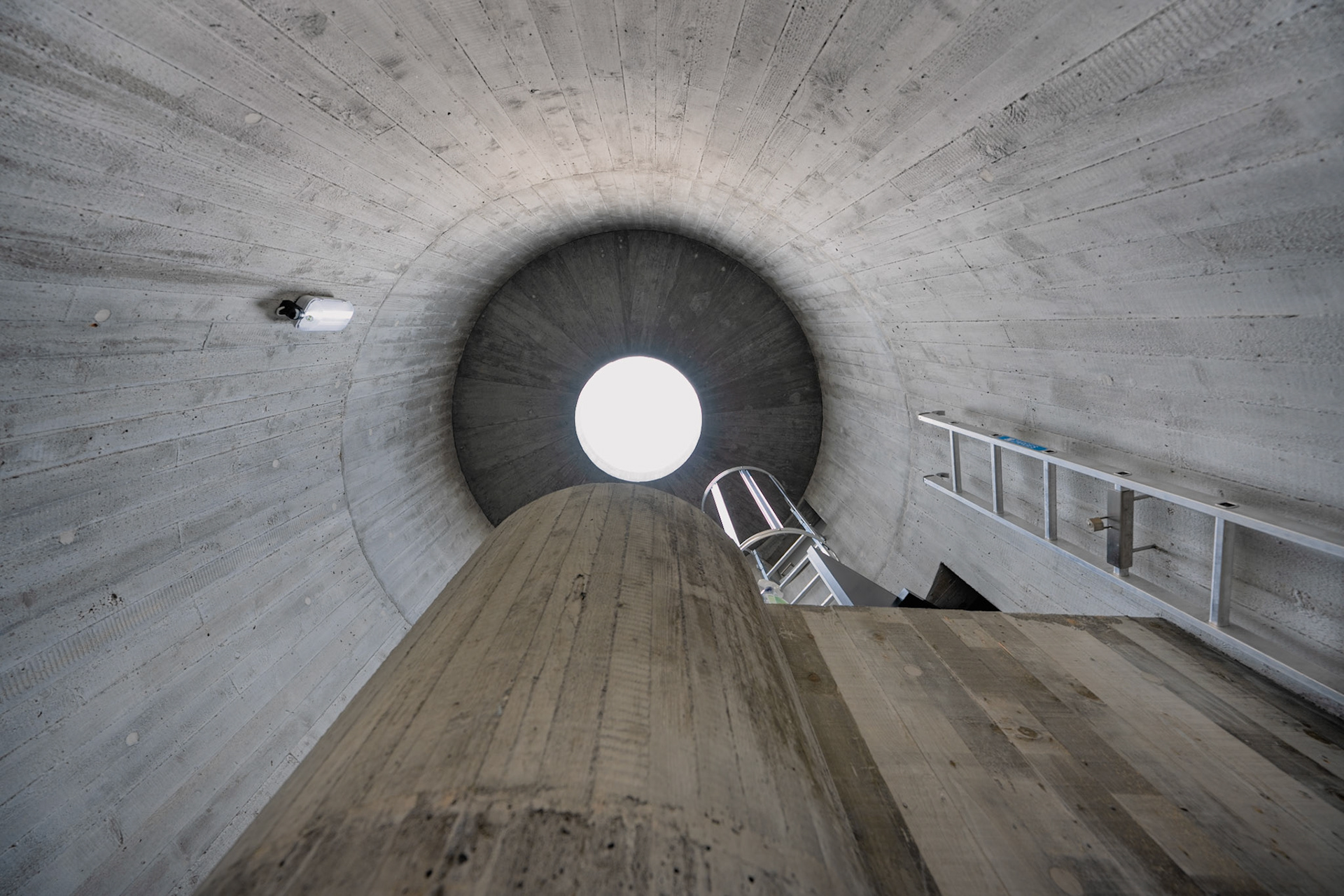 Bernina Pass Maintenance Base - interior of the gravel and salt silo