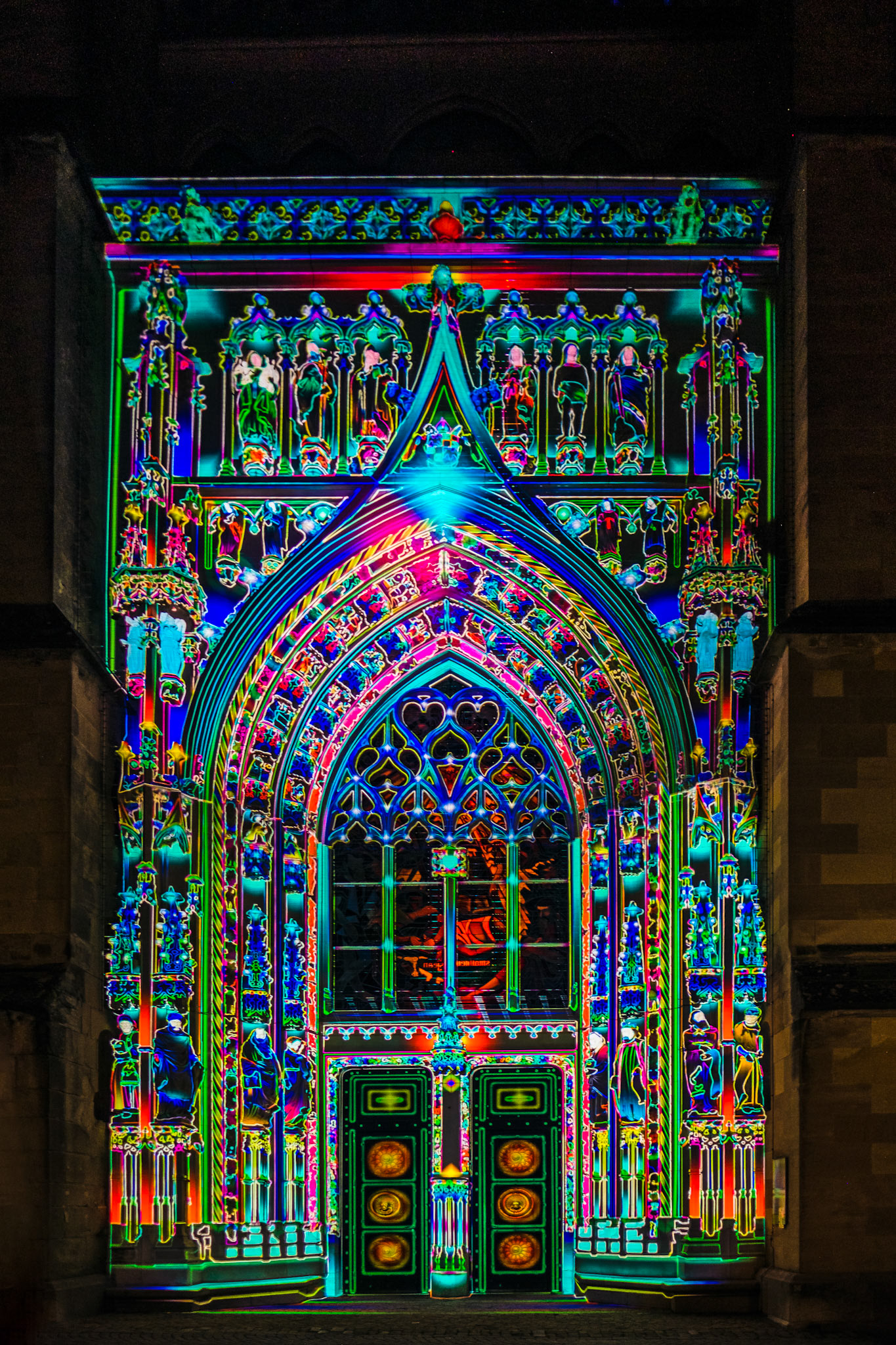 Portail Montfalcon during Lausanne Lumières