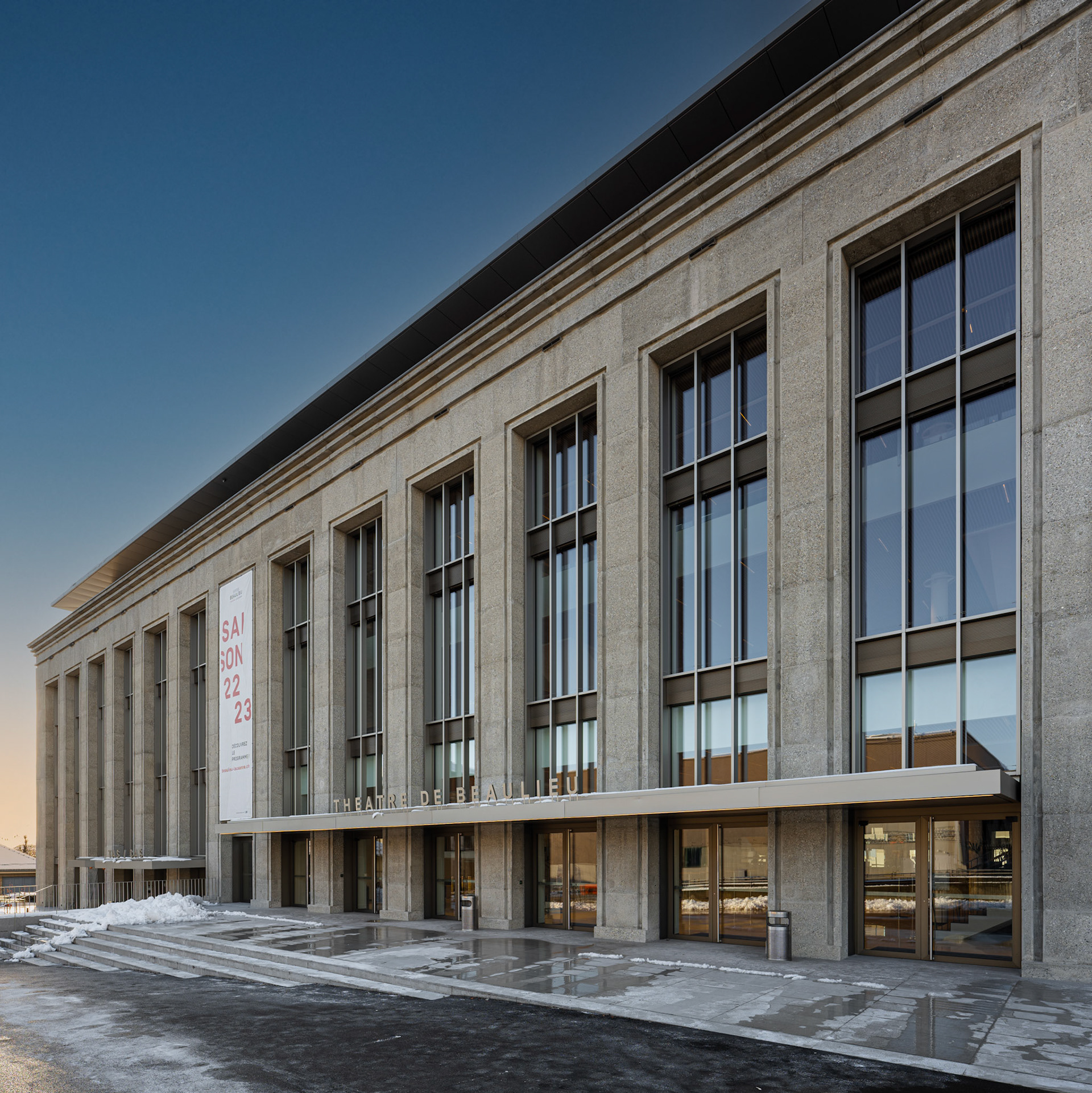 Théâtre de Beaulieu at sunset