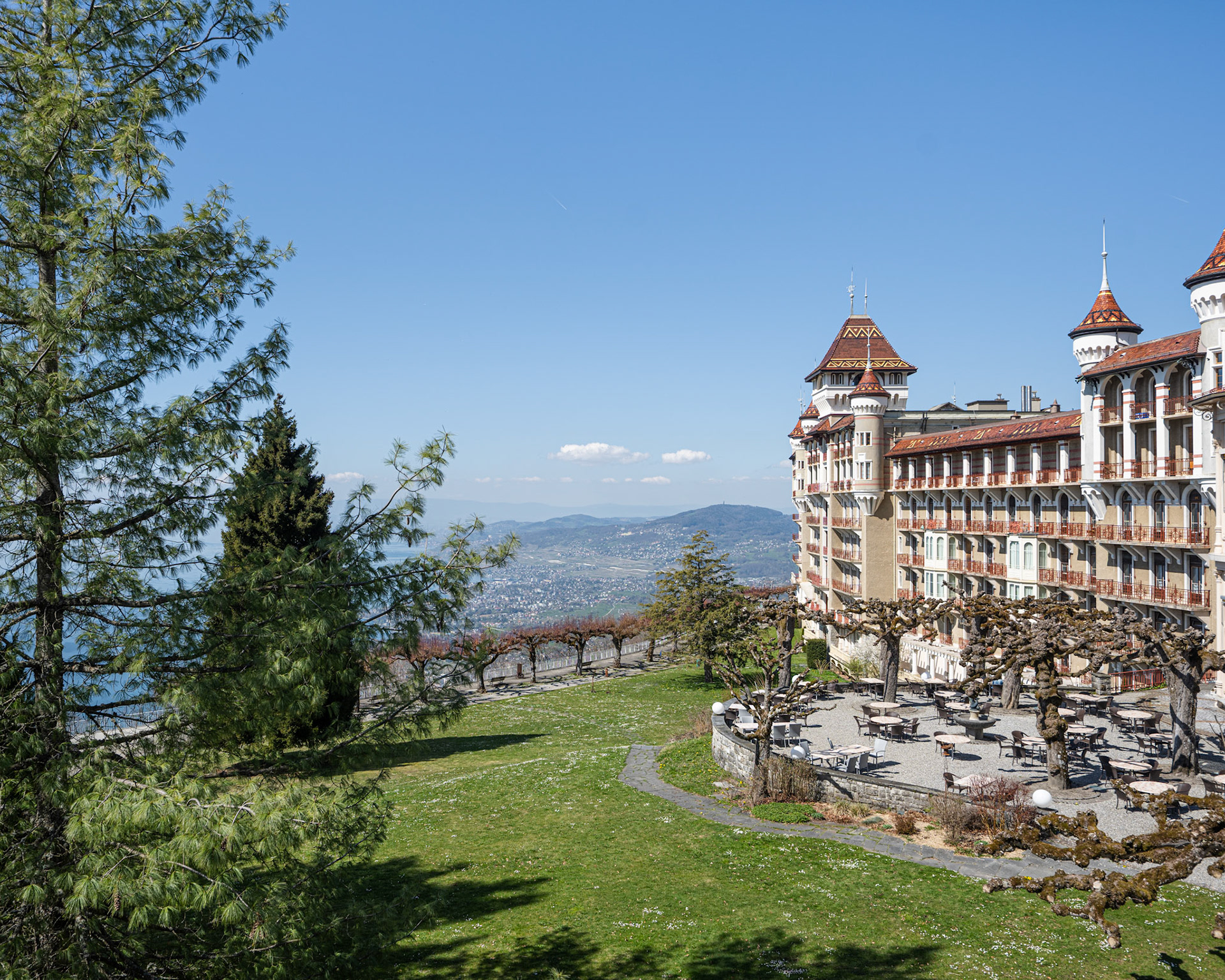 Caux Palace, promenade and garden
