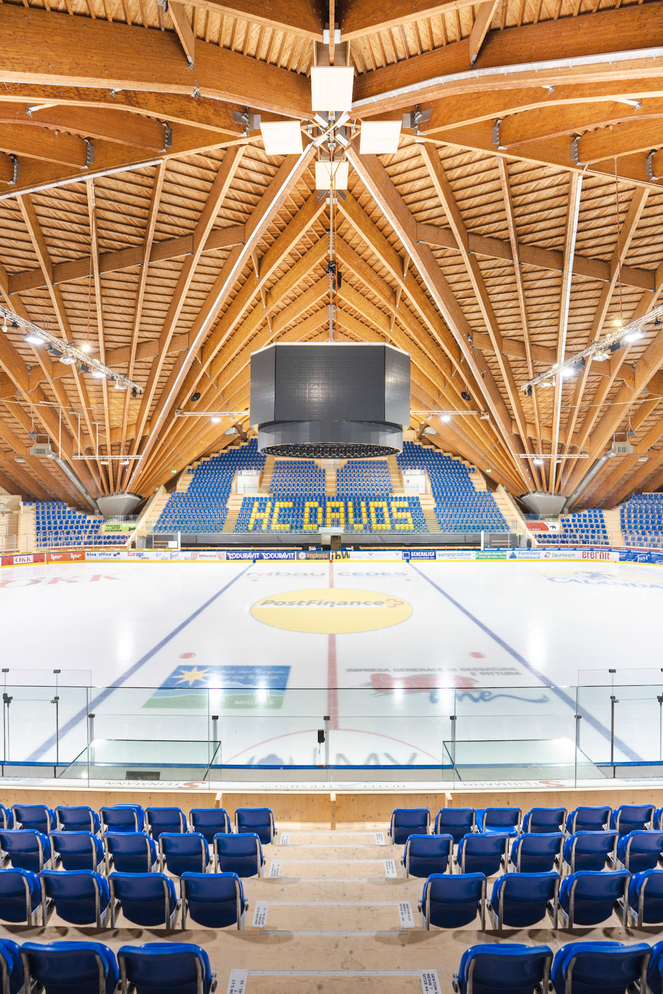 Eisstadion Davos with its spectacular wooden ceiling
