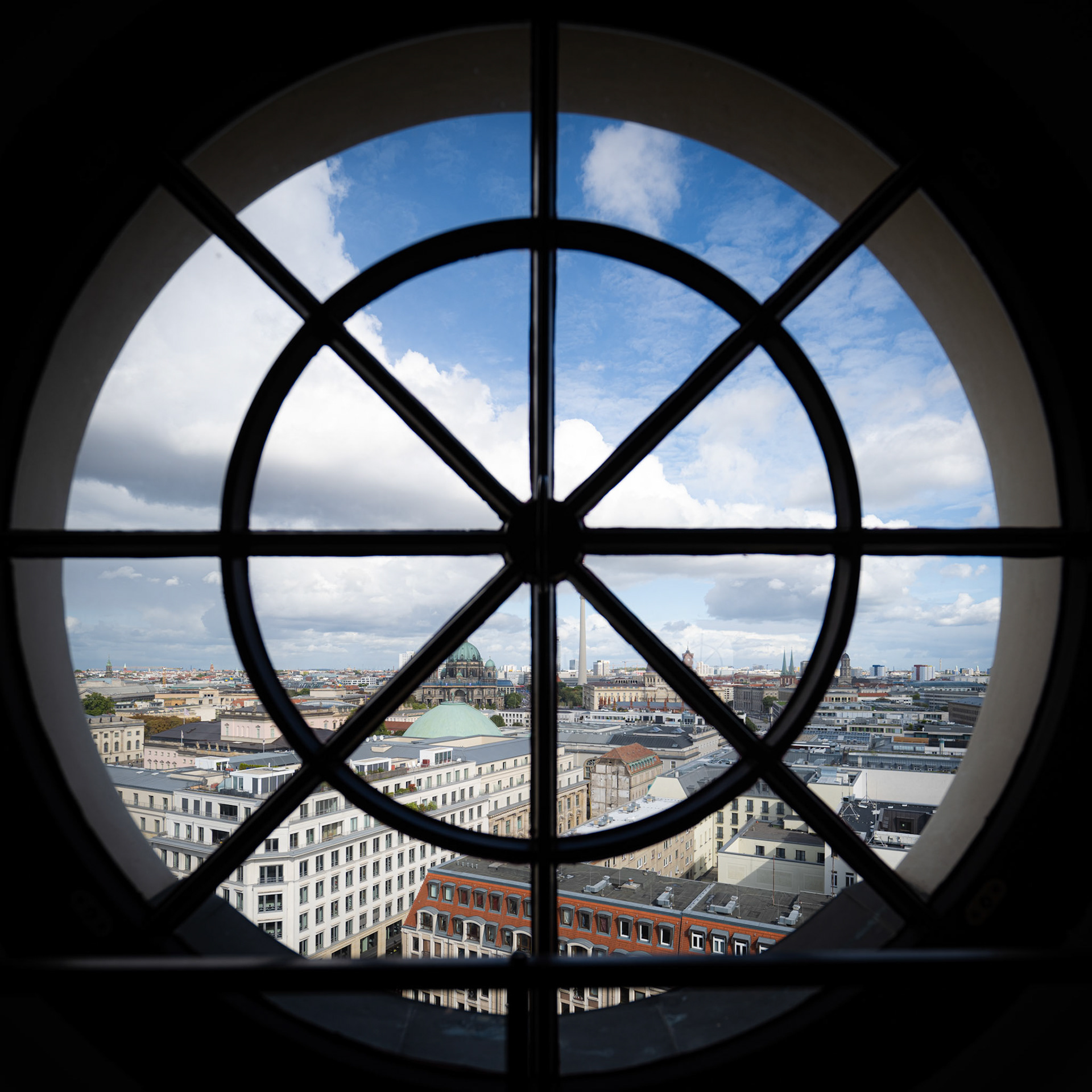 Französischer Dom - look over Berlin from the tower window