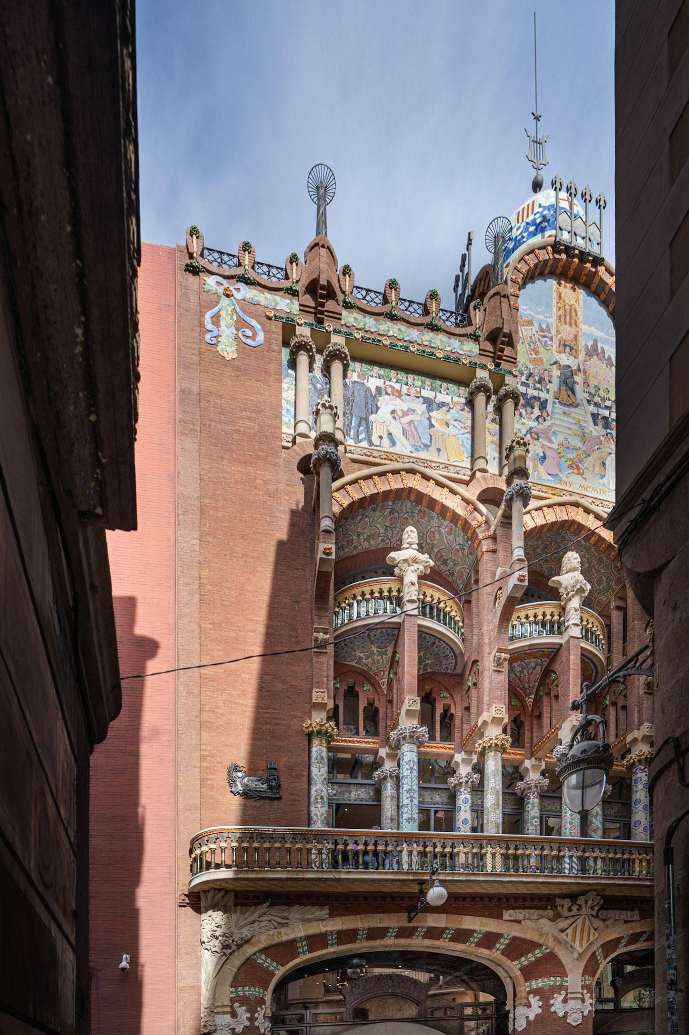 facade with the large allegoric mosaic at its top