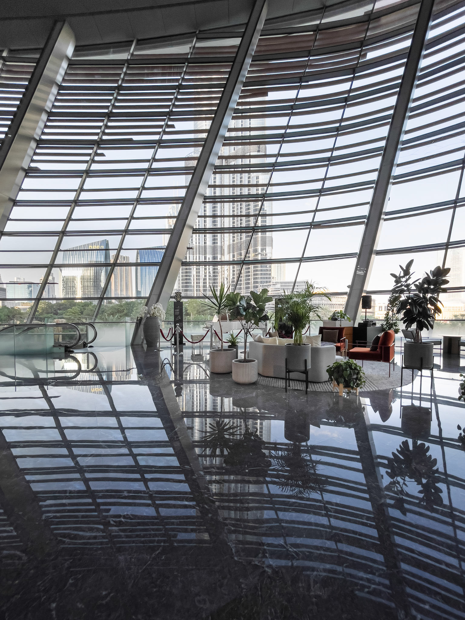 Grand Circle Foyer with views of Burj Khalifa