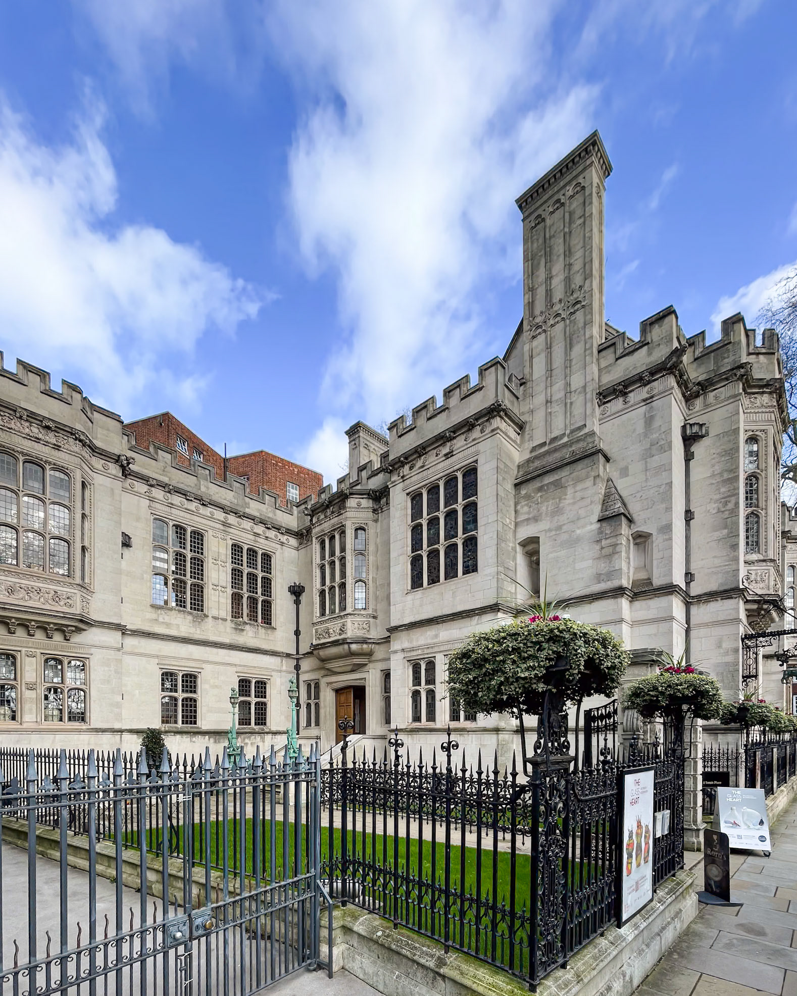 Two Template Place with its paved forecourt and lawn