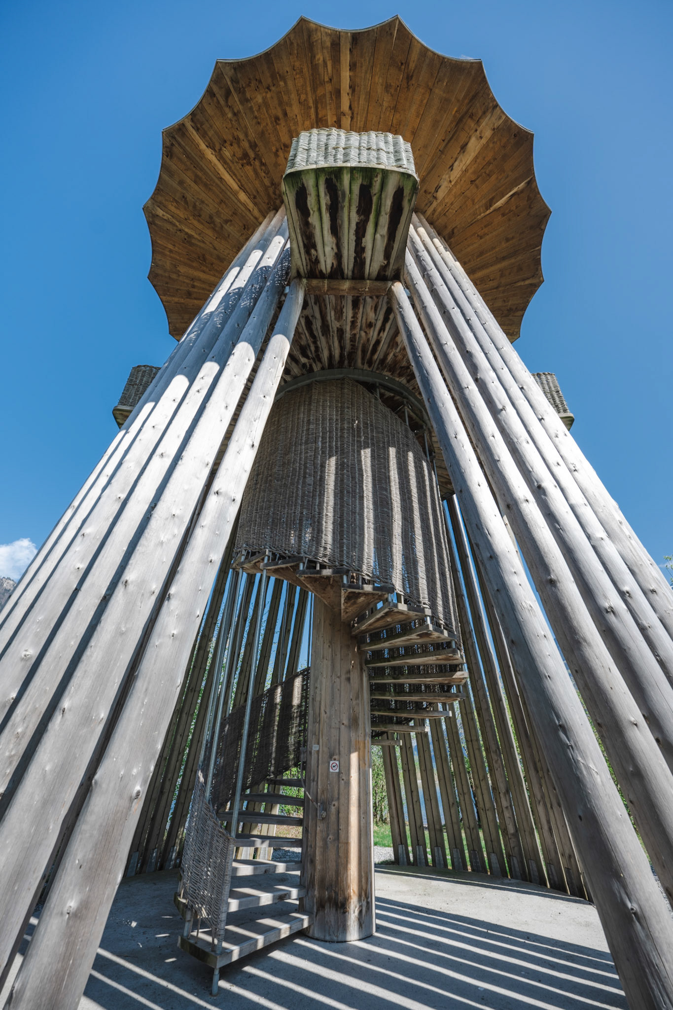 Reussdelta observation tower and its spiral staircase