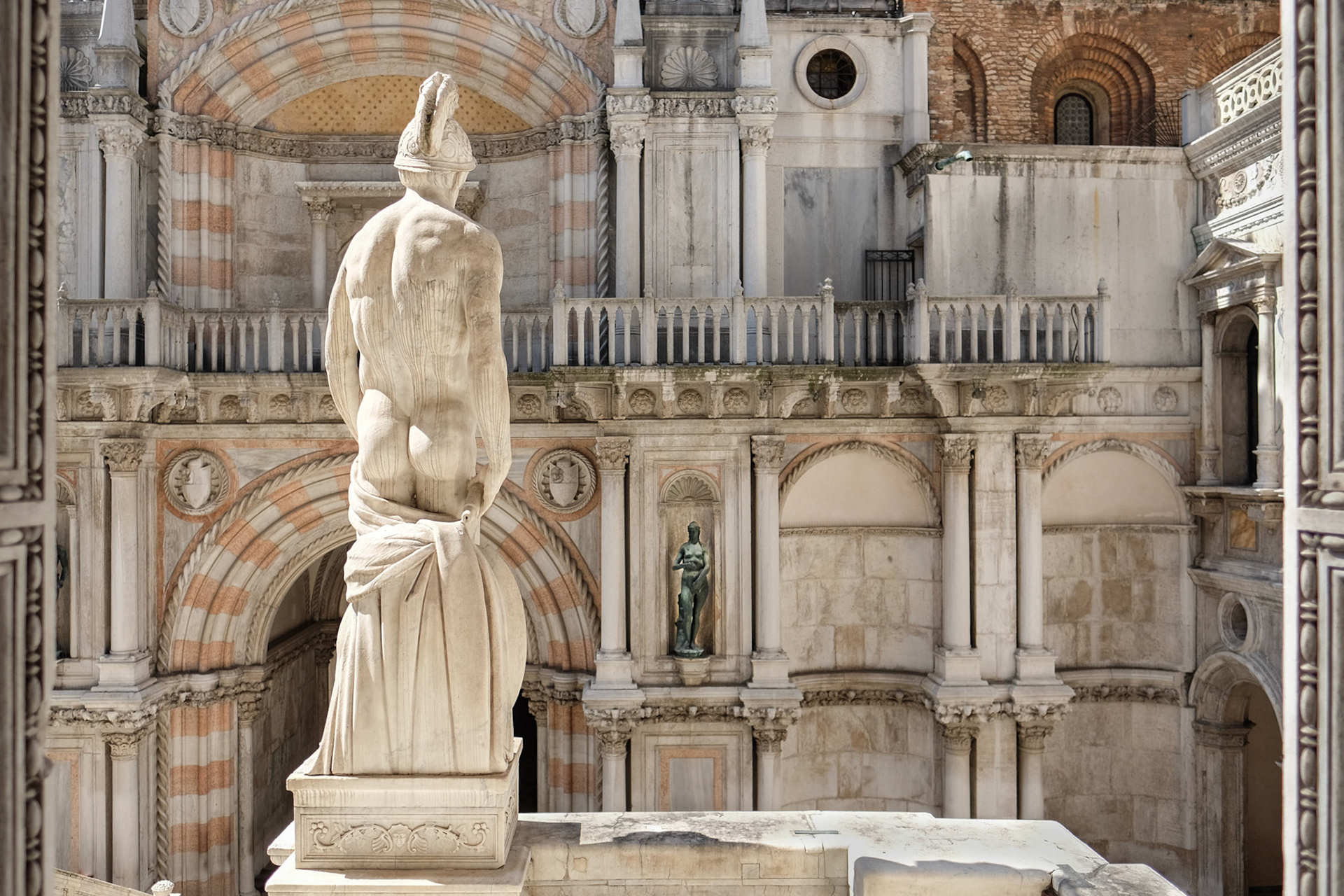 interior courtyard with statue of Mars by Italian sculptor Jacopo Sansovino