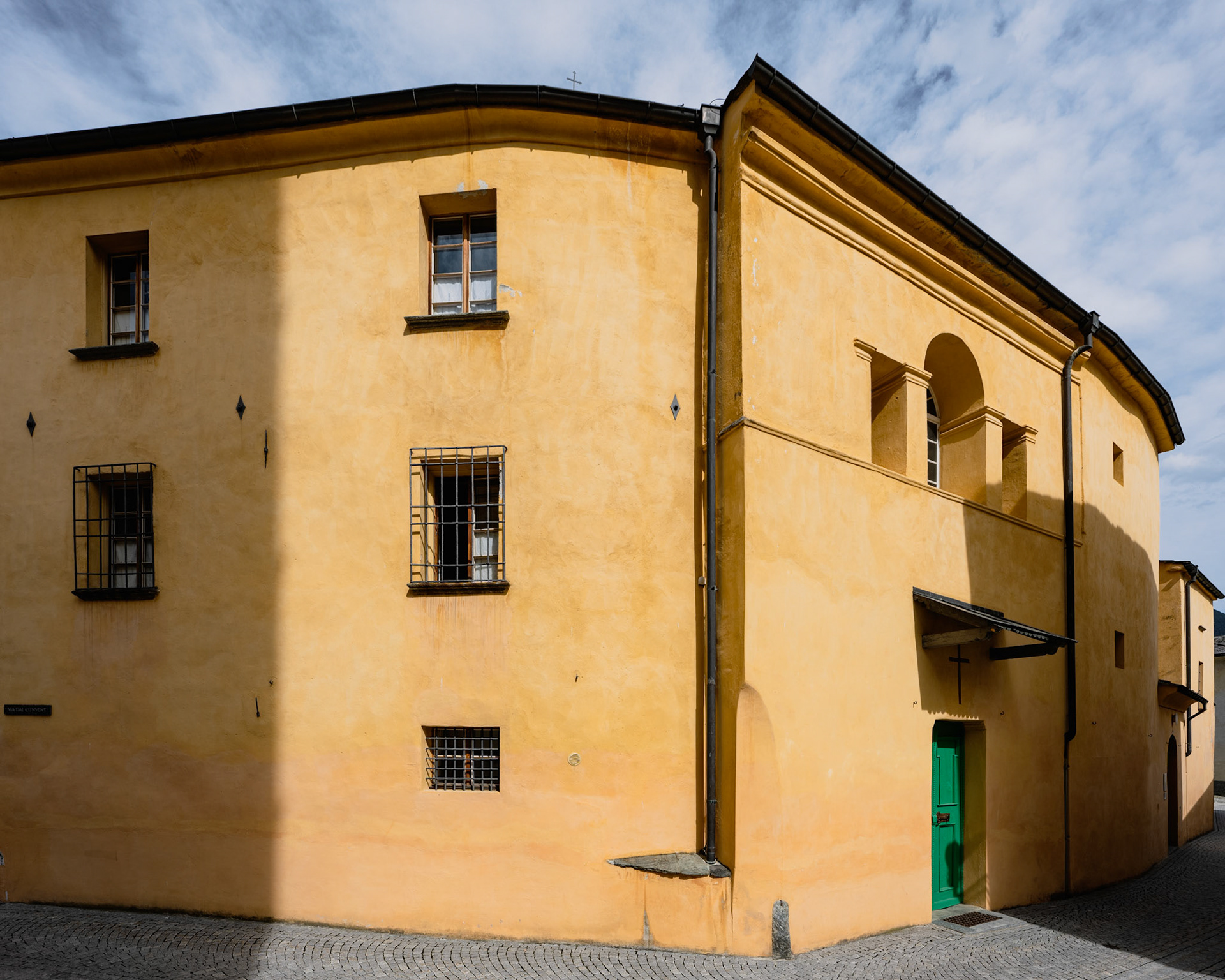 the high walls of Vecchio Monastero in Poschiavo