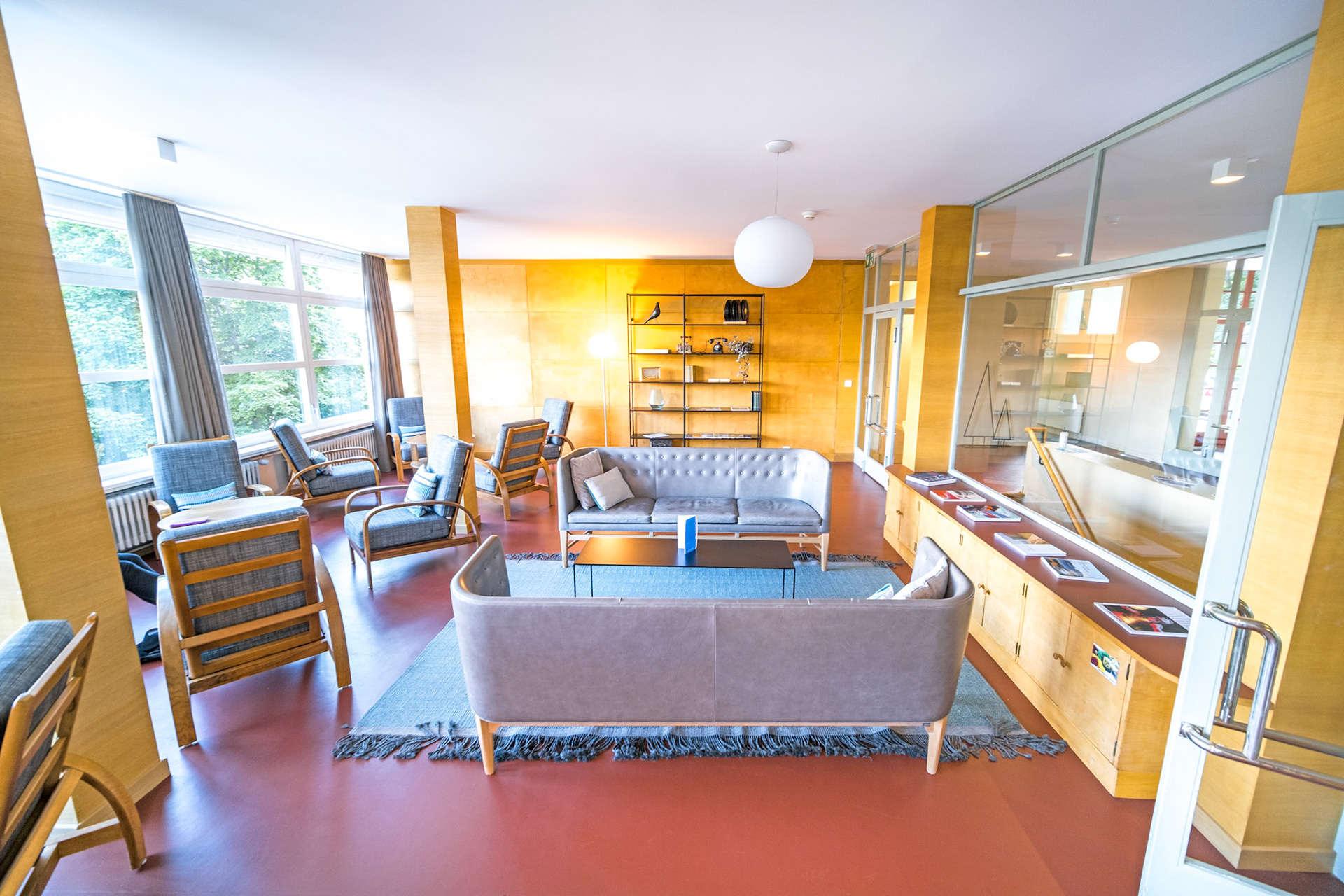 Jugendherberge Crans-Montana - Lobby with furniture designed by Flora Crawford-Steiger