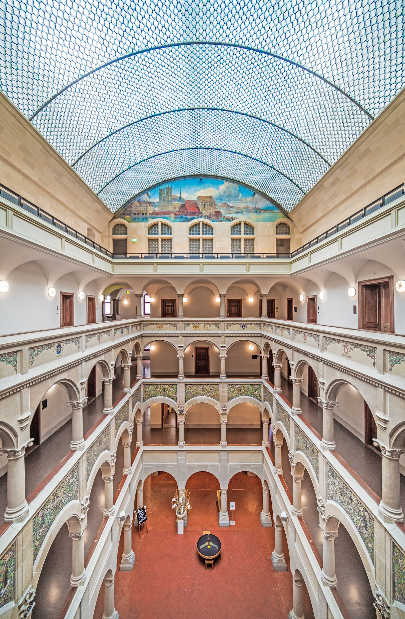 Stadthaus Zürich with its glass brick vaulted ceiling