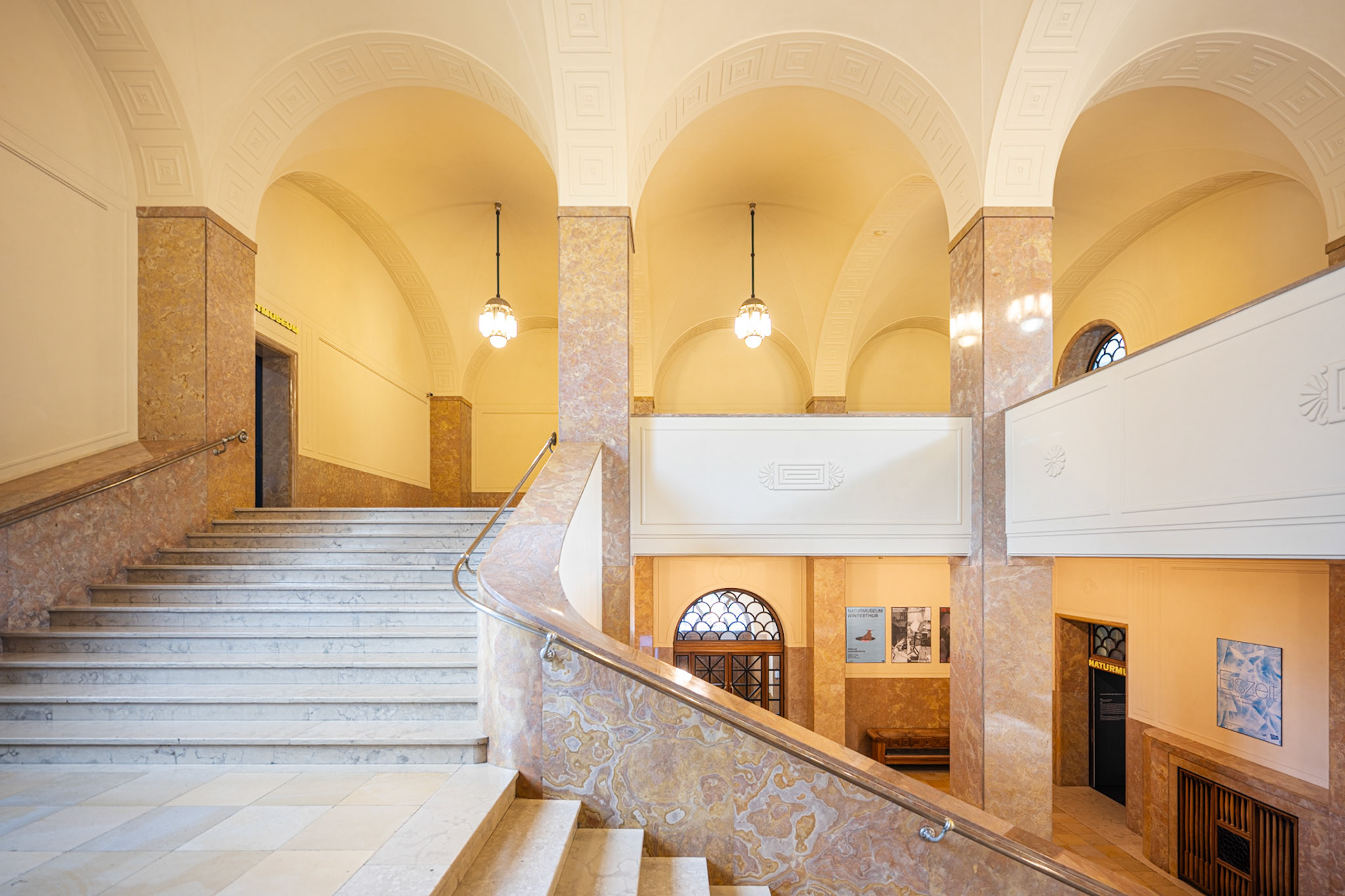 entrance staircase leading to the art museum on the first floor