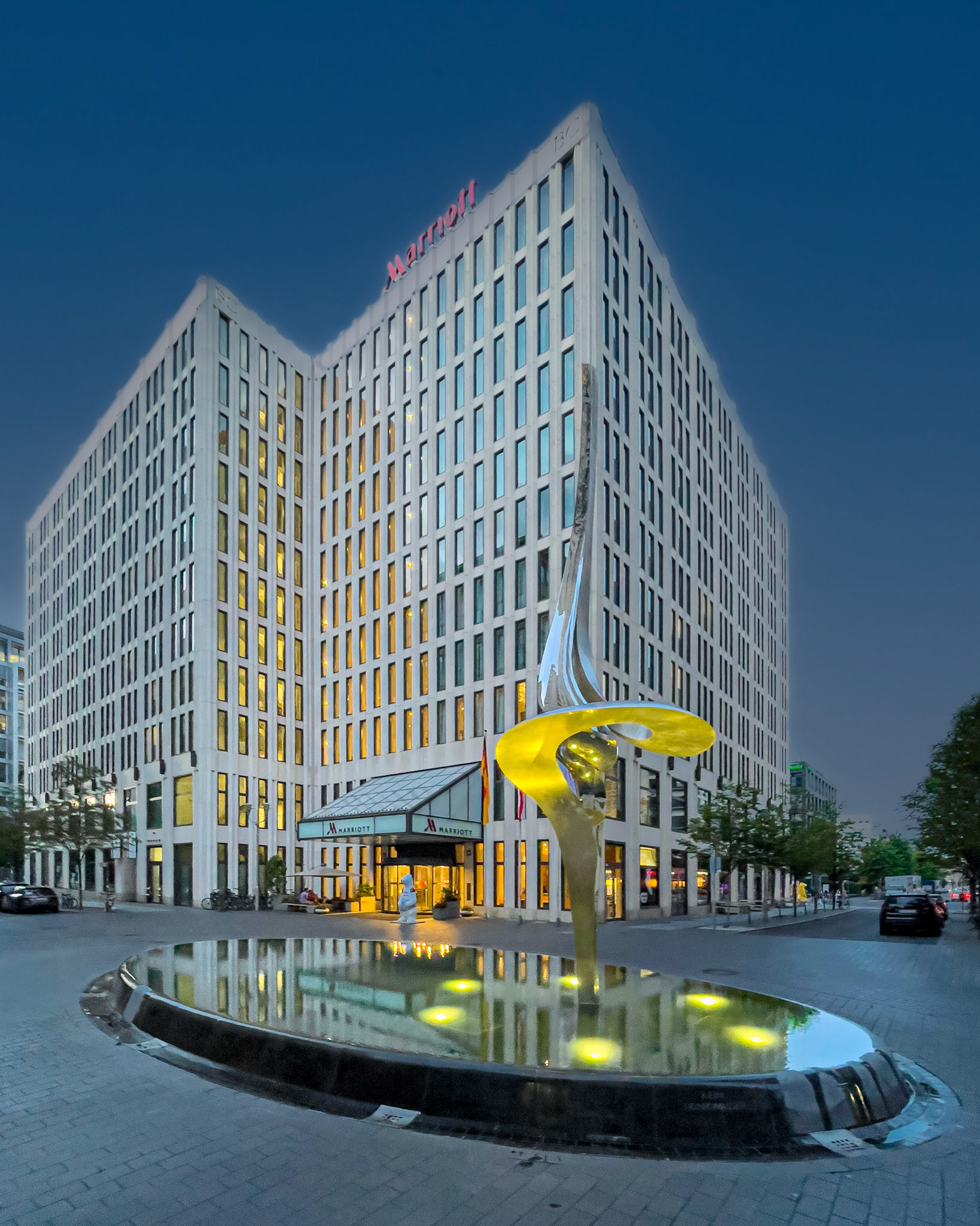 Berlin Marriott Hotel at night
