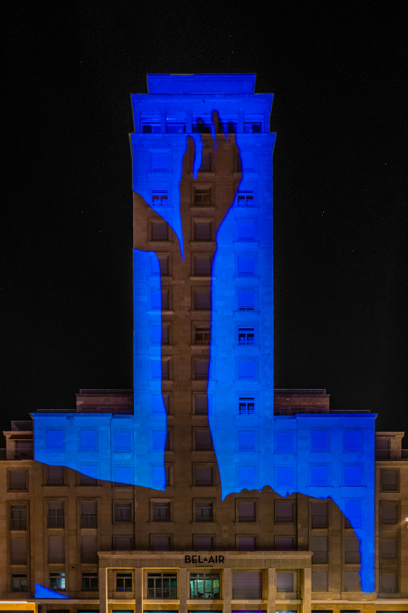 Tour Bel-Air during Lausanne Lumières