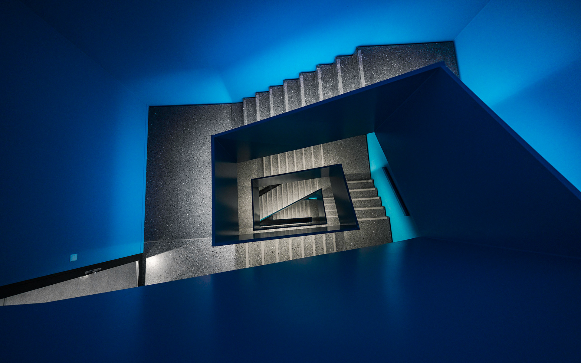 Biopôle - blue staircase
