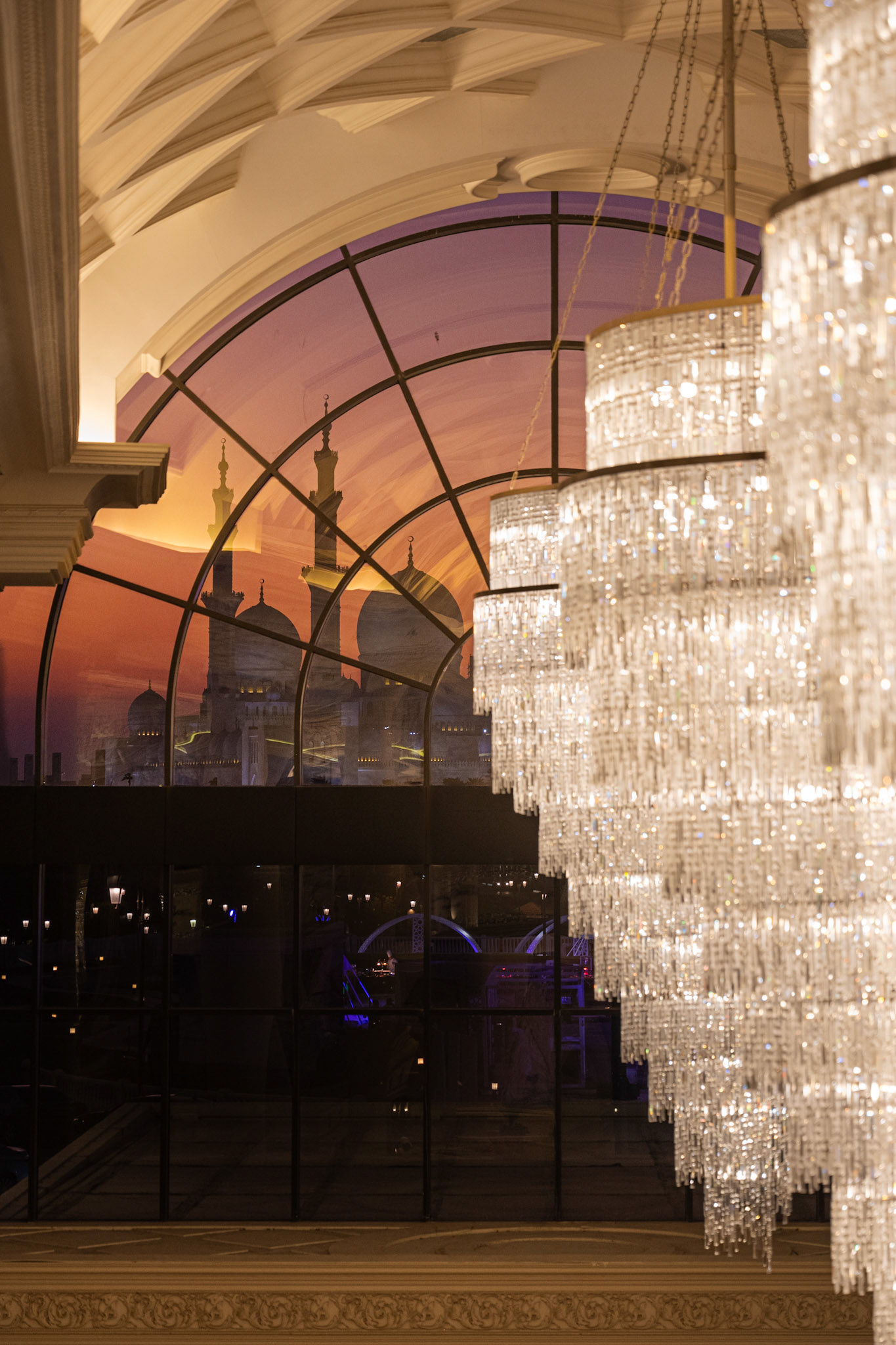 view of the Sheikh Zayed Grand Mosque from the lobby