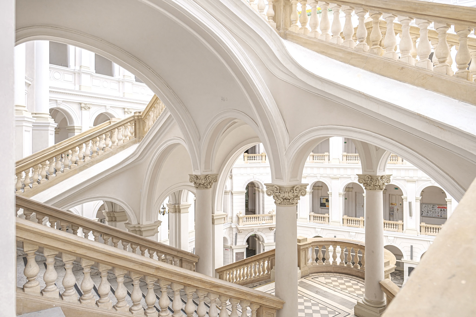 Warsaw University of Technology Main Building - staircases
