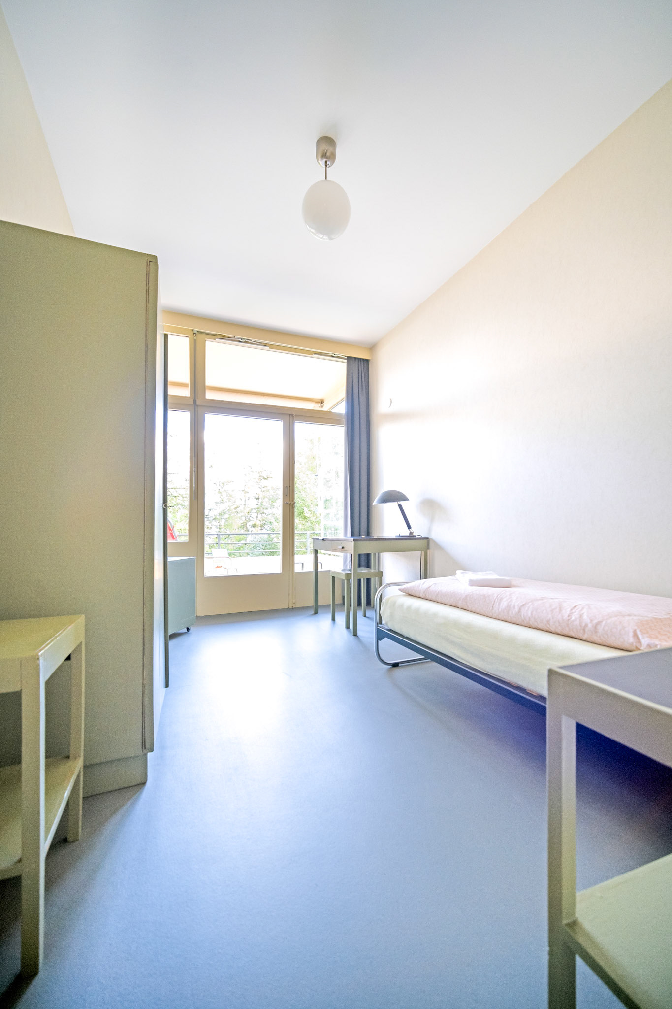 single room with the original furniture